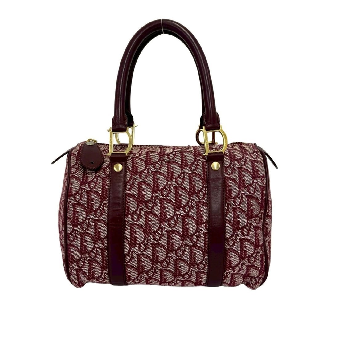 Christian Dior Vintage Trotter Pattern Canvas Leather Genuine Handbag Mini Boston Bag Bordeaux 88230: --- Catalog ---Category: SizeSize (HxWxD): 18cm x 24.5cm x 15cm / 7.08'' x 9.64'' x 5.9''Category: DesignType: Boston bag, HandbagColor: Red color, WineGender: WomenMaterial: Canvas , Leather Category