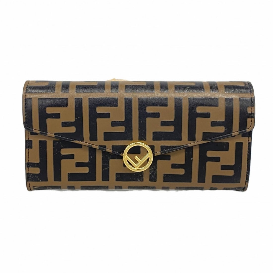 Fendi long wallet, Zucca leather, brown and black, women's.: --- Catalog ---Category: SizeSize (HxWxD): 10cm x 19cm x 2.5cm / 3.93'' x 7.48'' x 0.98''Category: DesignType: Long wallet (bi-fold)Color: Black, BrownGender: WomenMaterial: Leather Category: GeneralB