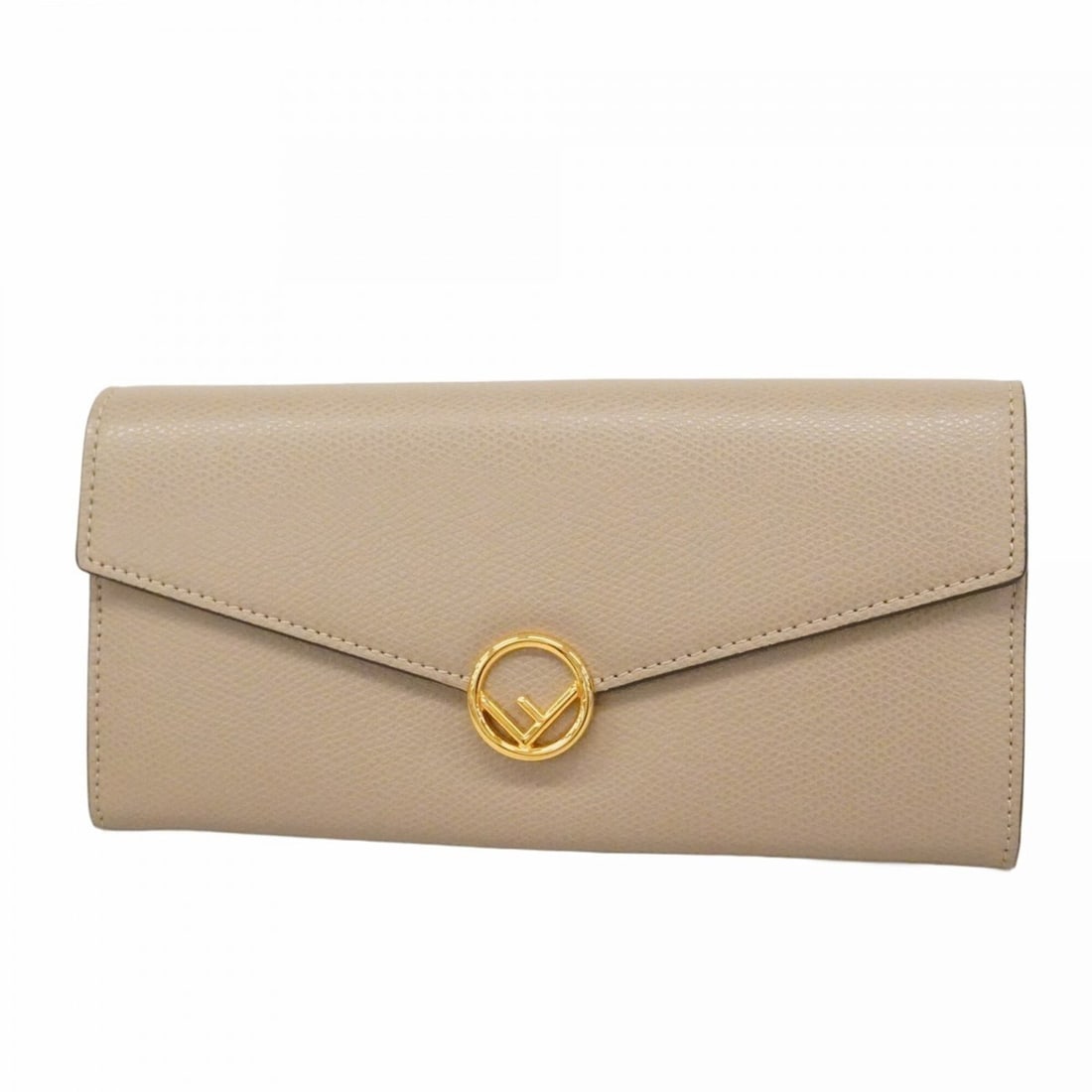 Fendi Leather Long Wallet, Greige, Women's (1 of 11)