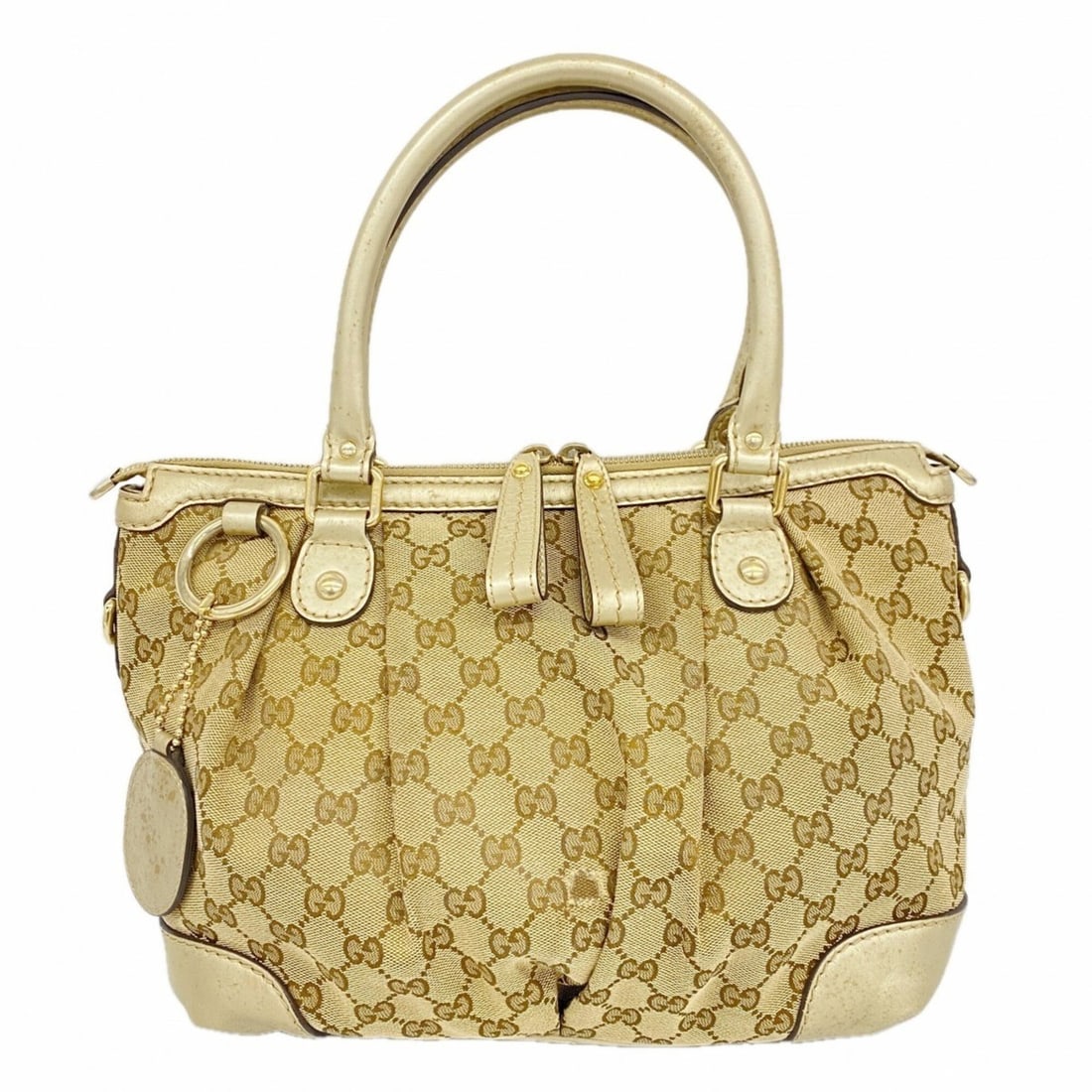 Gucci GG Canvas Sukey Tote Bag 247902 Brown Champagne Women's: --- Catalog ---Category: SizeSize (HxWxD): 26cm x 28.5cm x 12.5cm / 10.23'' x 11.22'' x 4.92''Category: DesignType: Tote bagColor: BrownGender: WomenMaterial: Canvas Category: GeneralMPN: 247902Brand: