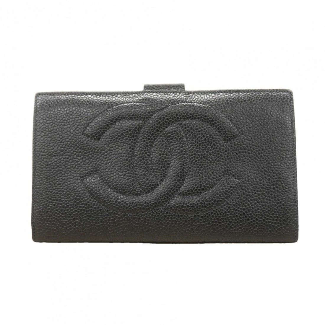 Chanel Long Wallet, Caviar Leather, Black, Women's: --- Catalog ---Category: SizeSize (HxWxD): 10cm x 17.5cm x 2cm / 3.93'' x 6.88'' x 0.78''Category: DesignType: Long wallet (bi-fold)Color: BlackGender: WomenMaterial: Grained Calfskin Category: Genera