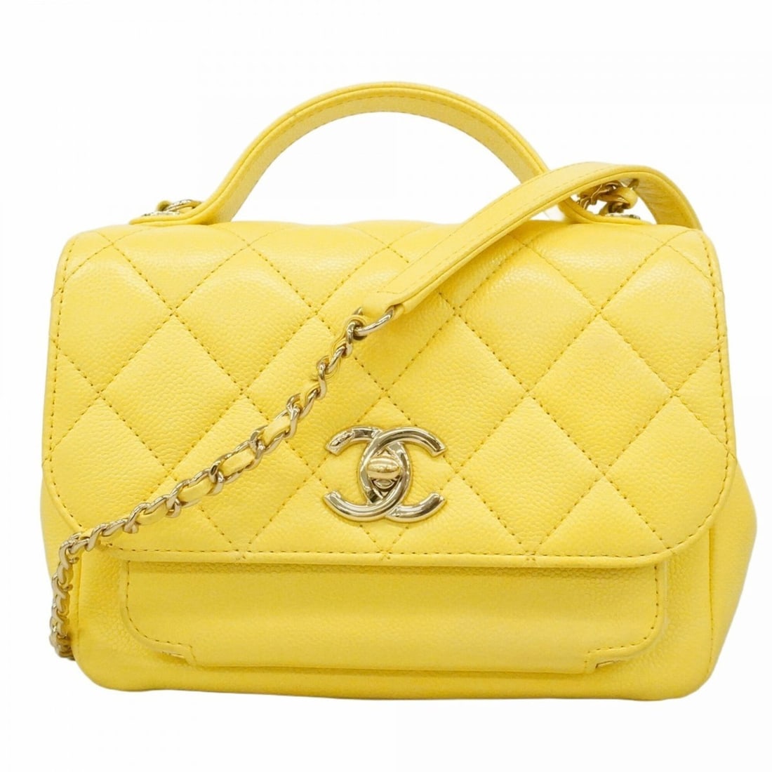 Chanel Matelassé Chain Shoulder Bag, Affinity, Caviar Skin, Yellow Champagne, 2-way bag for women, (1 of 14)
