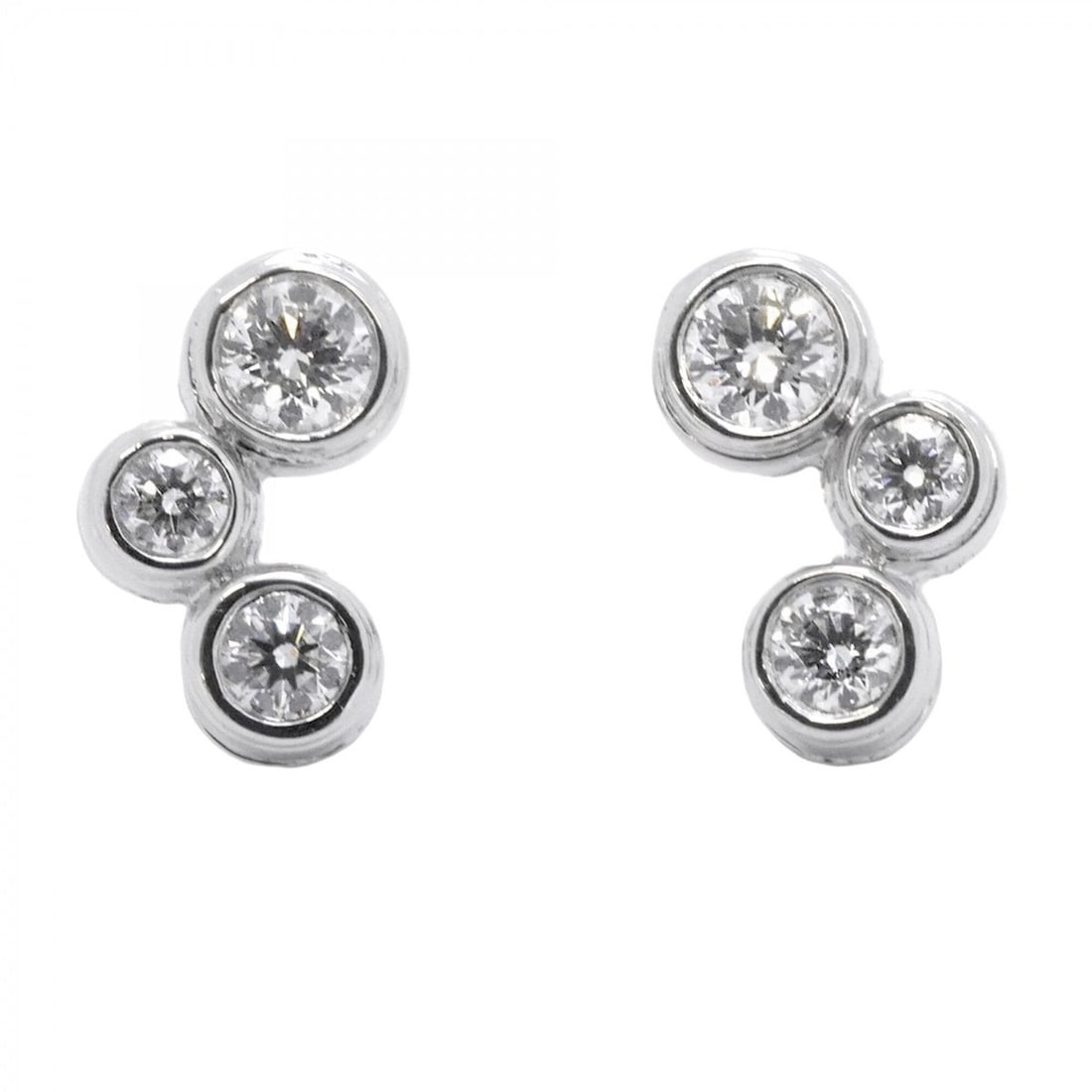Tiffany & Co. Bubble Earrings, Platinum 950, Diamond, Women's: --- Catalog ---Category: SizeSize (HxWxD): 11.10mm x 6.80mm / 0.44'' x 0.27''Category: DesignType: Stud earringsStone: DiamondGender: WomenMaterial: Platinum 950Category: GeneralBrand: Tiffany---