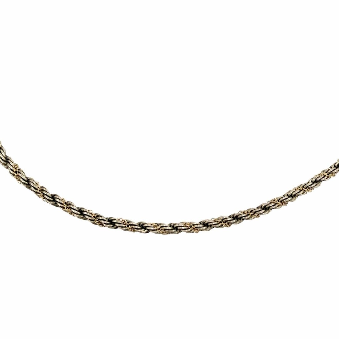 TIFFANY&Co. Tiffany 925 14K Combination Screw Chain Twist Rope Necklace, Silver & Gold, Weight: --- Catalog ---Category: SizeNeck Circumference: 45.5 cm / 17.91''Category: DesignColor: Gold, SilverGender: WomenMaterial: Silver 925Necklace Type: NecklaceCategory: GeneralBrand: Tiffany--- Item Lis