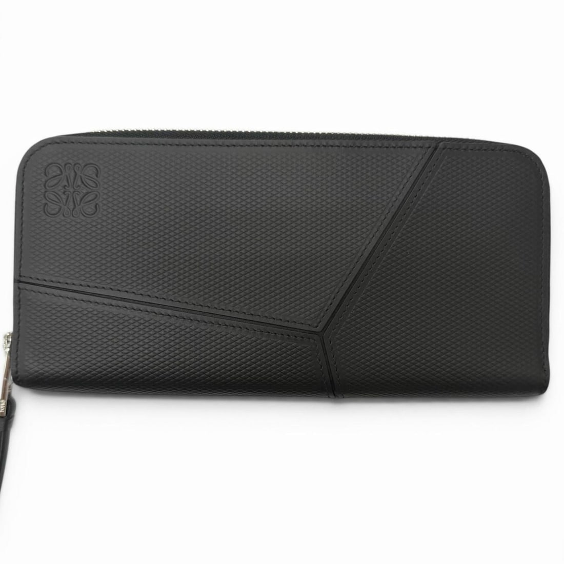 LOEWE C510U46X12 PUZZLE EDGE ZIPPED WALLET Leather Anagram Round Zip Long Wallet Black Made in Spain (1 of 9)