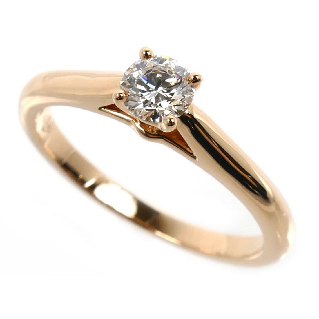 CARTIER Cartier 18KPG Pink Gold Solitaire 1895 Wedding Ring N4226648 Diamond 0.23ct Size 48 Women's (1 of 12)