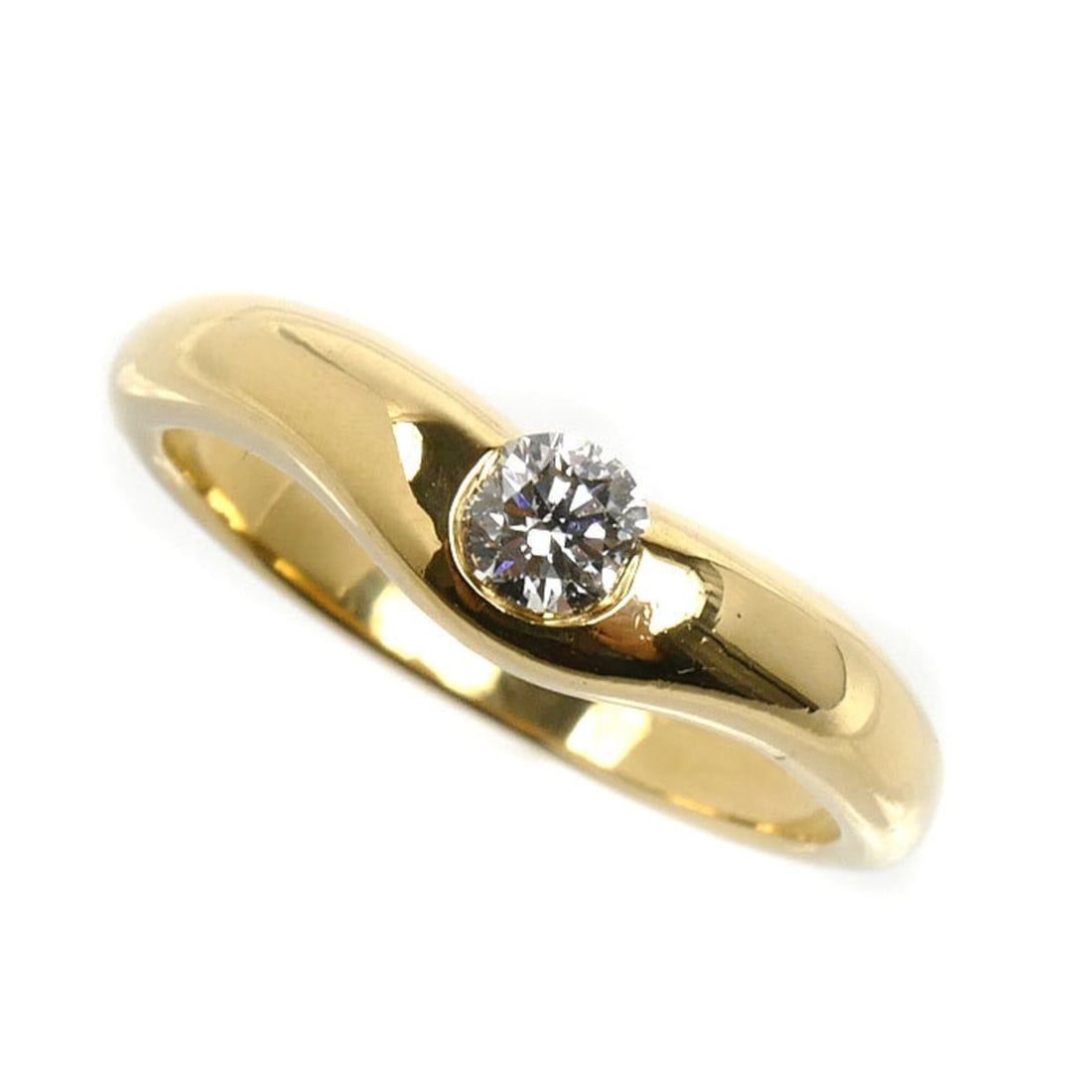 TIFFANY&Co. Tiffany 18K Yellow Gold Curved Band Ring with Diamonds, 4.0g, Women's: --- Catalog ---Category: SizeUS Size: 5.5Brand Size: 50.5Category: DesignType: Band ringStone: DiamondGender: WomenMaterial: Yellow gold (18K)Category: GeneralBrand: TiffanyCountry of Origin: USA--- I