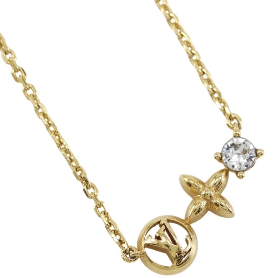 Louis Vuitton Petit Necklace, LV Circle Monogram Flower, M00368, Gold Plated, LE4212, Approx. 3.5g,: --- Catalog ---Category: SizePendant Size: 7mm x 18mm / 0.27'' x 0.7''Neck Circumference: 37 cm - 42.5 cm / 14.56'' - 16.73''Category: DesignGender: WomenNecklace Type: NecklaceCategory: GeneralMPN: M