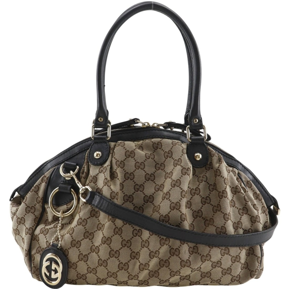 Gucci Sukey Tote Bag, 2-Way Shoulder 223974, GG Canvas, Brown, 2-Way, A5 Size, Double Zipper,: --- Catalog ---Category: SizeSize (HxWxD): 24cm x 33cm x 19cm / 9.44'' x 12.99'' x 7.48''Category: DesignType: Tote bagColor: BrownGender: WomenMaterial: GG canvas Category: GeneralMPN: 223974Brand: G