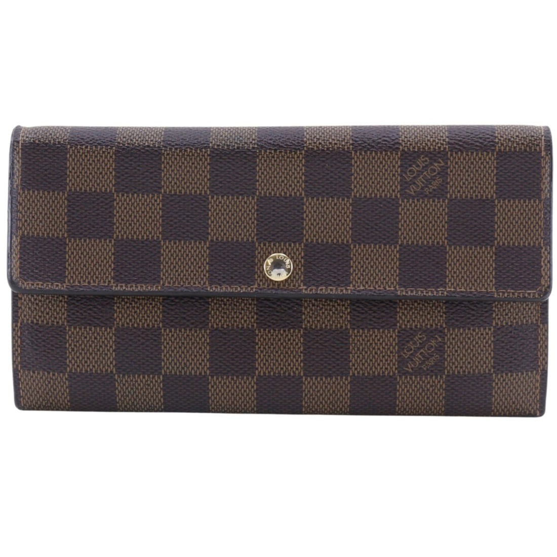 Louis Vuitton Portefeuille Sarah Long Wallet N61734 Damier Canvas 2006 Brown CA1026 Snap Button: --- Catalog ---Category: SizeSize (HxWxD): 10.5cm x 19cm x 3cm / 4.13'' x 7.48'' x 1.18''Category: DesignType: Long wallet (bi-fold)Color: BrownGender: Men,WomenMaterial: Damier Canvas Category: Gener