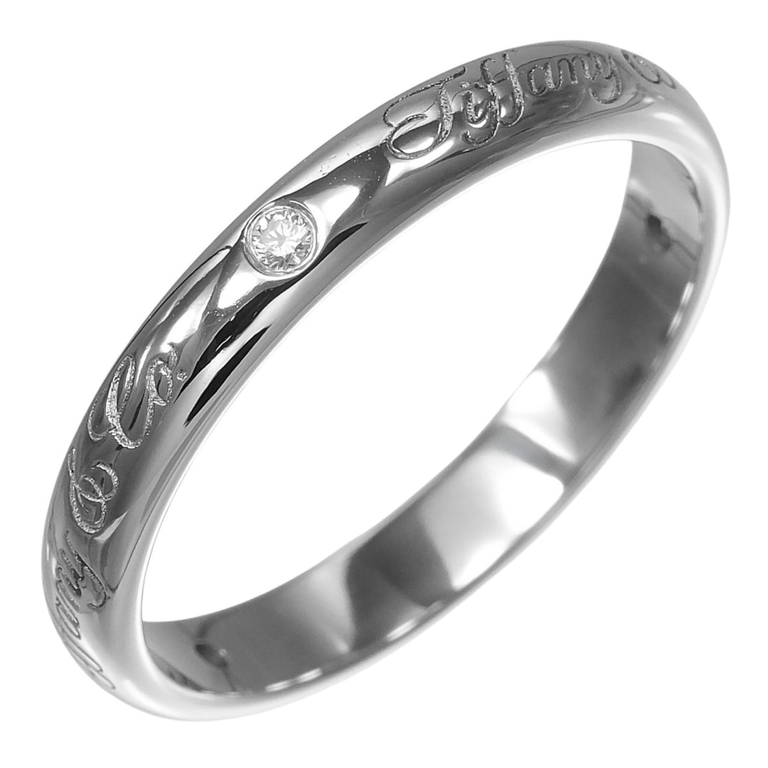 Tiffany & Co. Notes Lucida Ring, Size 12, Platinum 950, 3 Diamonds, Approx. 4.1g.: --- Catalog ---Category: SizeJP Size: 12US Size: 6.5Category: DesignType: Band ringStone: DiamondGender: WomenMaterial: Platinum 950Category: GeneralBrand: Tiffany--- Item List ---Section: ConditionRa