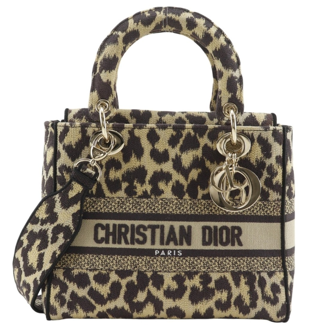 Christian Dior Lady D-Light Medium Handbag, Leopard Print, 2-Way Shoulder Bag, Canvas, Brown Flap,: --- Catalog ---Category: SizeSize (HxWxD): 20cm x 24cm x 12cm / 7.87'' x 9.44'' x 4.72''Category: DesignType: HandbagColor: BrownGender: WomenMaterial: Canvas Category: GeneralBrand: Christian Dior---