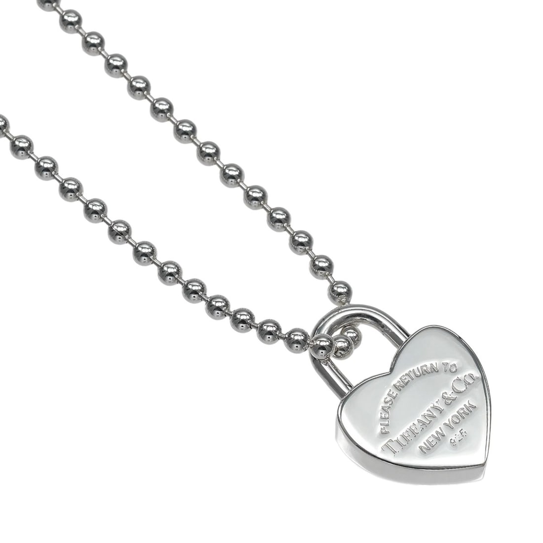 Tiffany & Co. Return to Heart Lock Necklace, Sterling Silver 925, Approx. 15.7g.: --- Catalog ---Category: SizePendant Size: 42.4mm x 15mm / 1.66'' x 0.59''Neck Circumference: 41.1 cm / 16.18''Category: DesignGender: WomenMaterial: Silver 925Necklace Type: NecklaceCategory: General