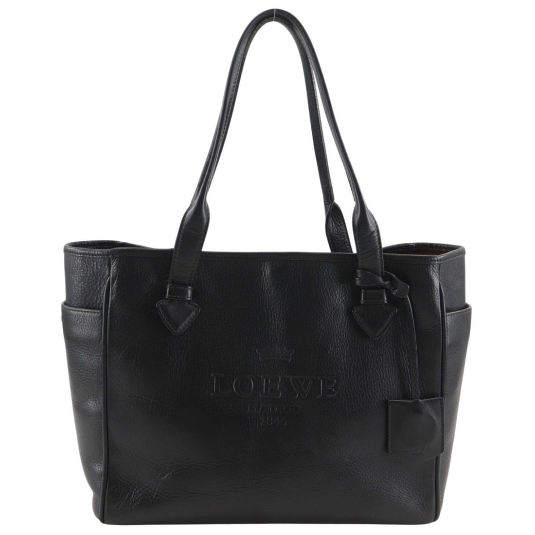 Loewe Heritage Tote Bag, Leather, Black, A4 Size, Women's: --- Catalog ---Category: SizeSize (HxWxD): 24cm x 29cm x 13cm / 9.44'' x 11.41'' x 5.11''Category: DesignType: Tote bagColor: BlackGender: WomenMaterial: Leather Category: GeneralBrand: Loewe--- Item 