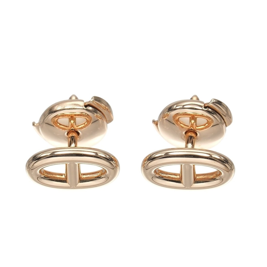 Hermes Chaine d'Ancre Earrings, 18K Pink Gold, Approx. 2.8g: --- Catalog ---Category: SizeSize (HxWxD): 5.68mm x 9.56mm / 0.22'' x 0.38''Category: DesignType: Stud earringsGender: WomenMaterial: Pink gold (18K)Category: GeneralBrand: Hermes--- Item List ---Sect