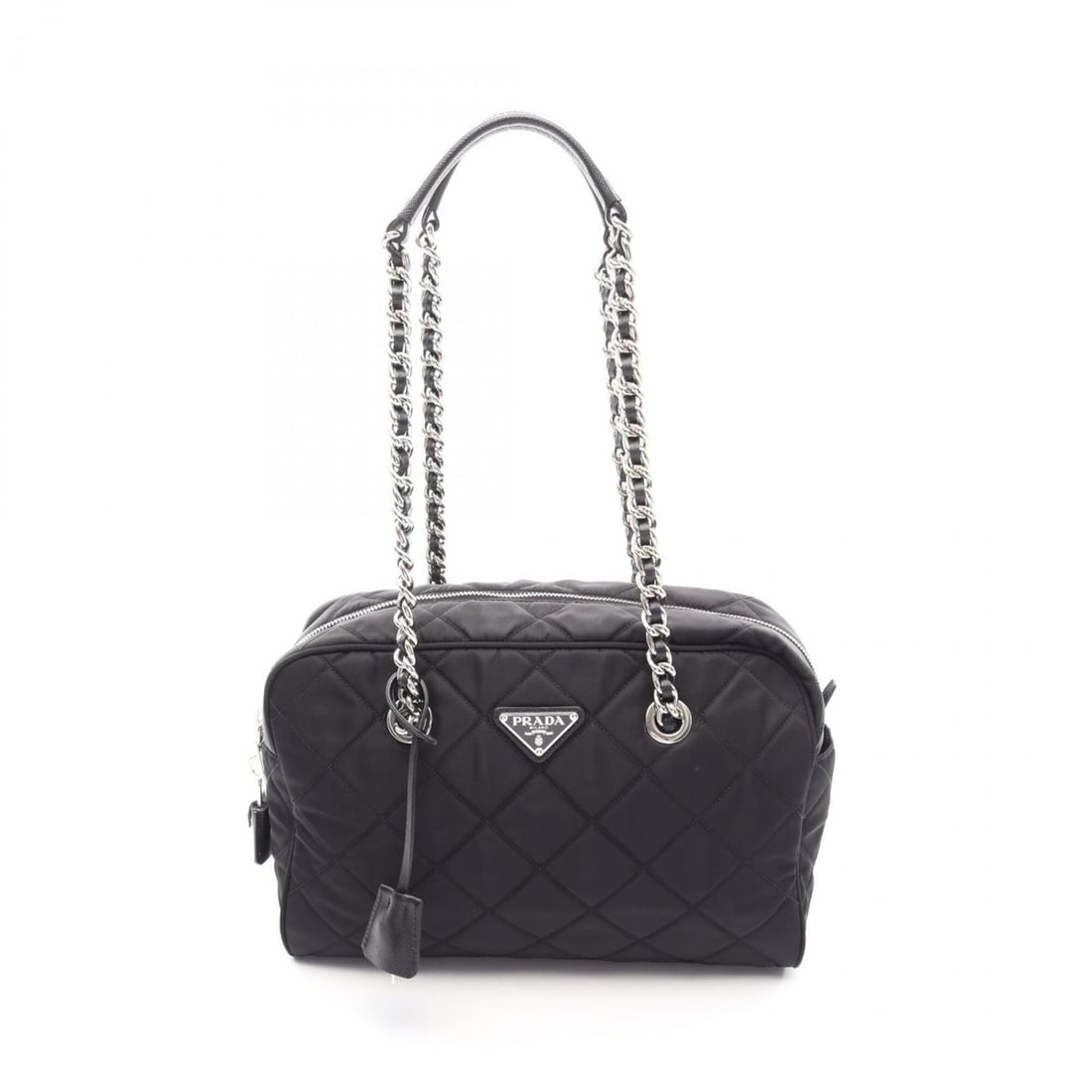 Prada TESSUTO IMPUNTU Shoulder Bag/Handbag, Nylon & Saffiano Leather, Women's, Black, 1BB903: --- Catalog ---Category: SizeSize (HxWxD): 22cm x 29.5cm x 10.5cm / 8.66'' x 11.61'' x 4.13''Category: DesignType: Handbag, Shoulder bagColor: BlackGender: WomenMaterial: Nylon , Leather Category: Gen