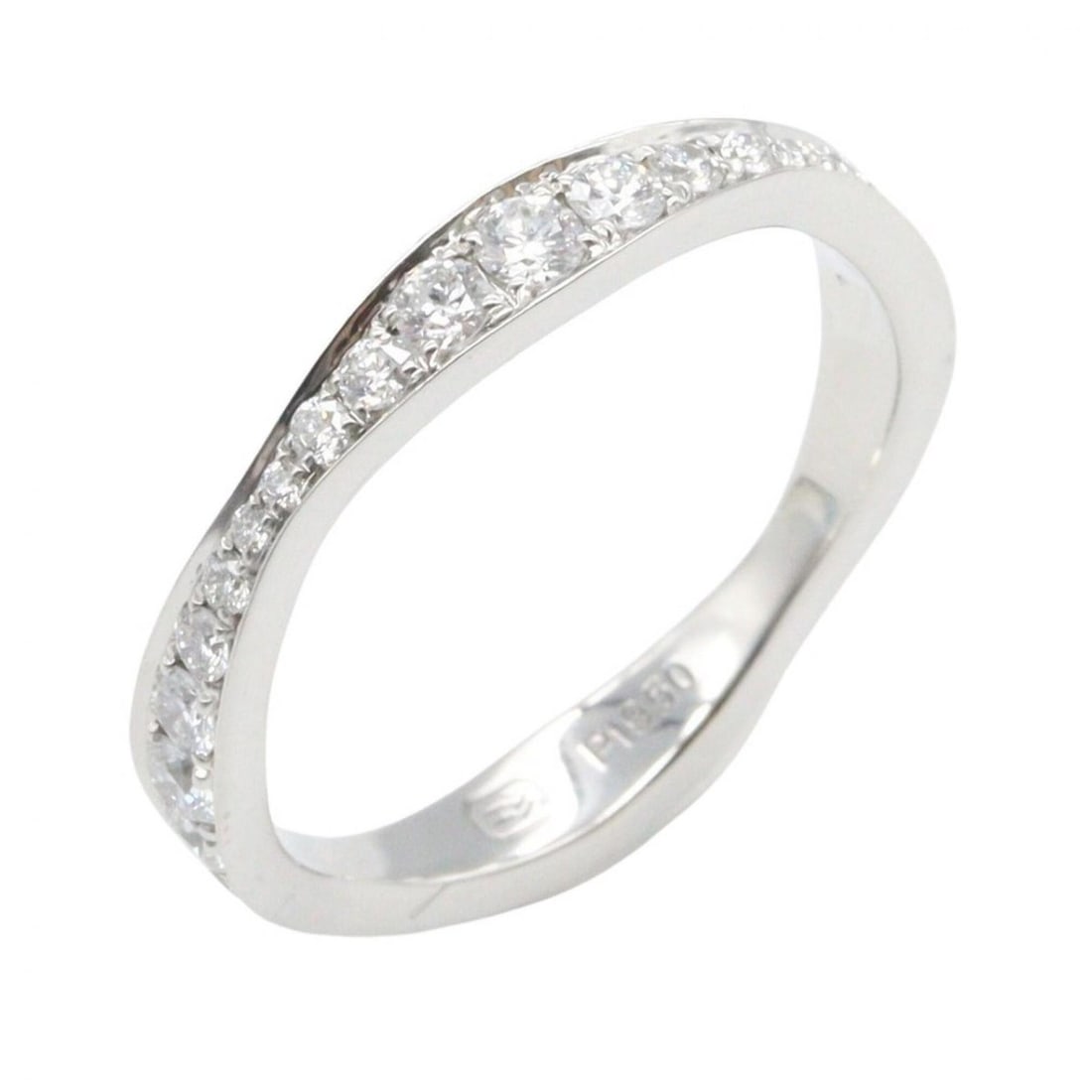 Harry Winston Pave Wave Band Ring - Platinum (Pt950) Diamond Women's Silver/Clear Tone: --- Catalog ---Category: SizeJP Size: 9.5US Size: 5Category: DesignType: Band ringColor: Clear, SilverGender: WomenMaterial: Platinum 950Category: GeneralBrand: Harry Winston--- Item List ---Section: 