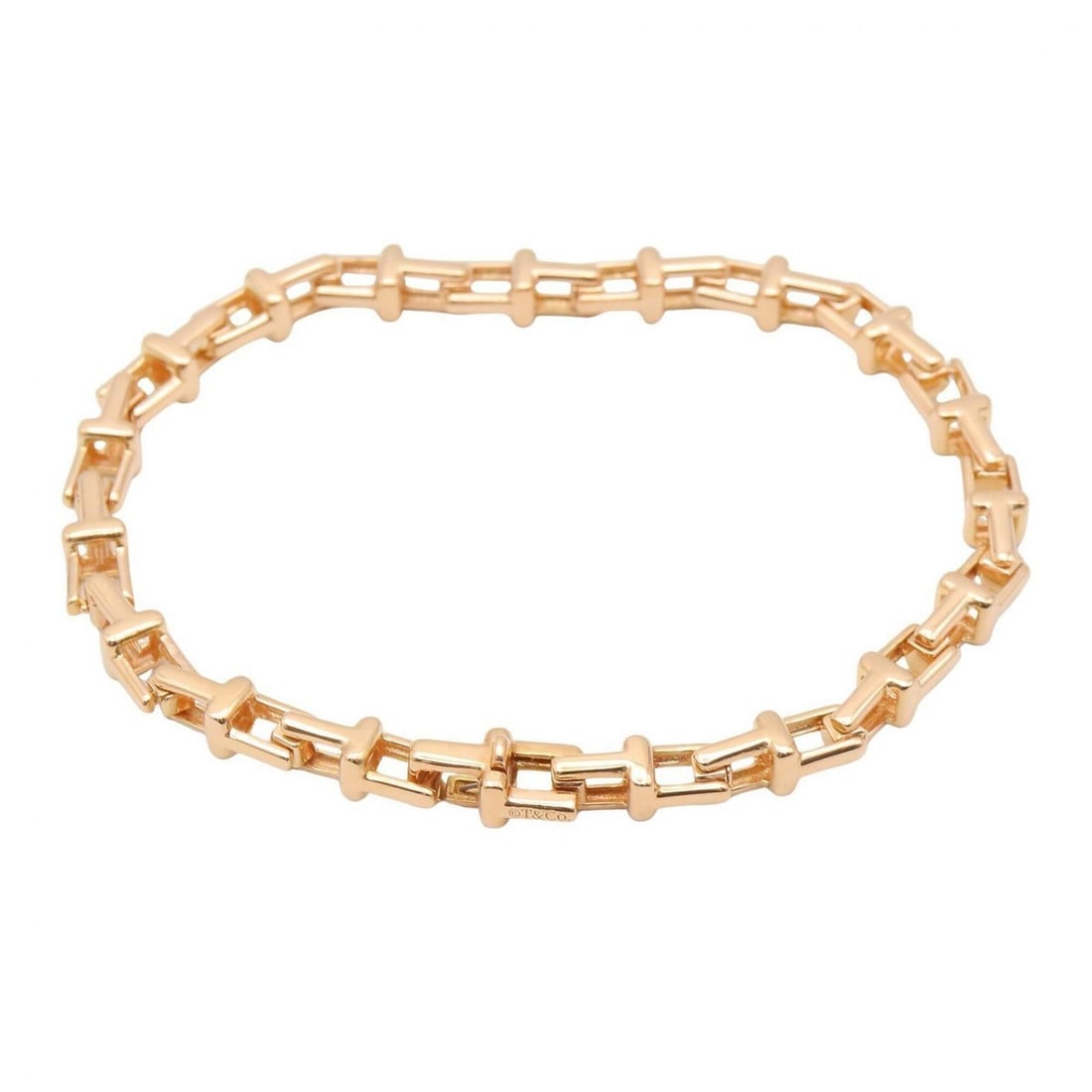 Tiffany & Co. T-Narrow Bracelet, 18K Pink Gold (PG), Men's Women's, Tone (1 of 7)