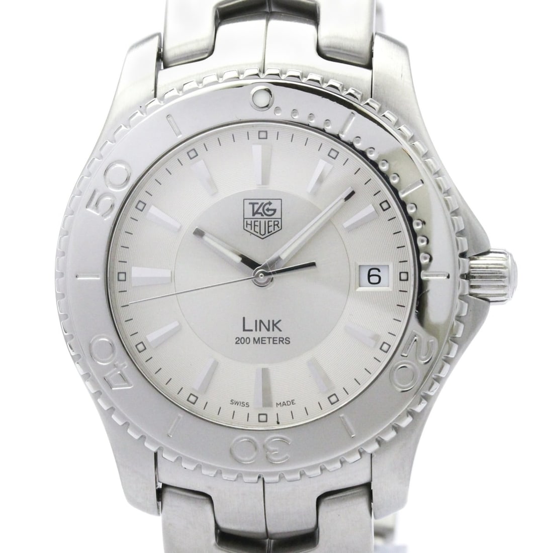 TAG HEUER Link Stainless Steel Quartz Mens Watch WJ1111 Polished: --- Catalog ---Category: SizeCase Diameter: 39mm / 1.54''Category: DesignType: WristwatchStyle: SportGender: MenColor (Dial): SilverMaterial (Band): Stainless steelMaterial (Case): Stainless steelCate