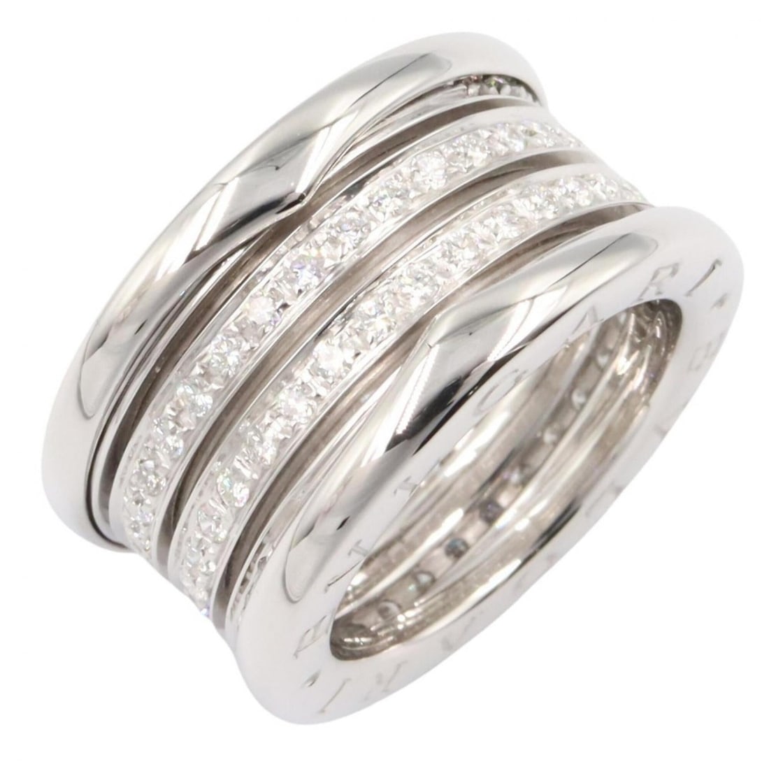 BVLGARI B-zero1 Ring, Diamond, 3-Band 18KWG (White Gold), Women's, Silver/Clear Tone: --- Catalog ---Category: SizeJP Size: 7US Size: 4Category: DesignType: Band ringColor: Clear, SilverGender: WomenMaterial: White gold (18K)Category: GeneralBrand: Bvlgari--- Item List ---Section: Cond