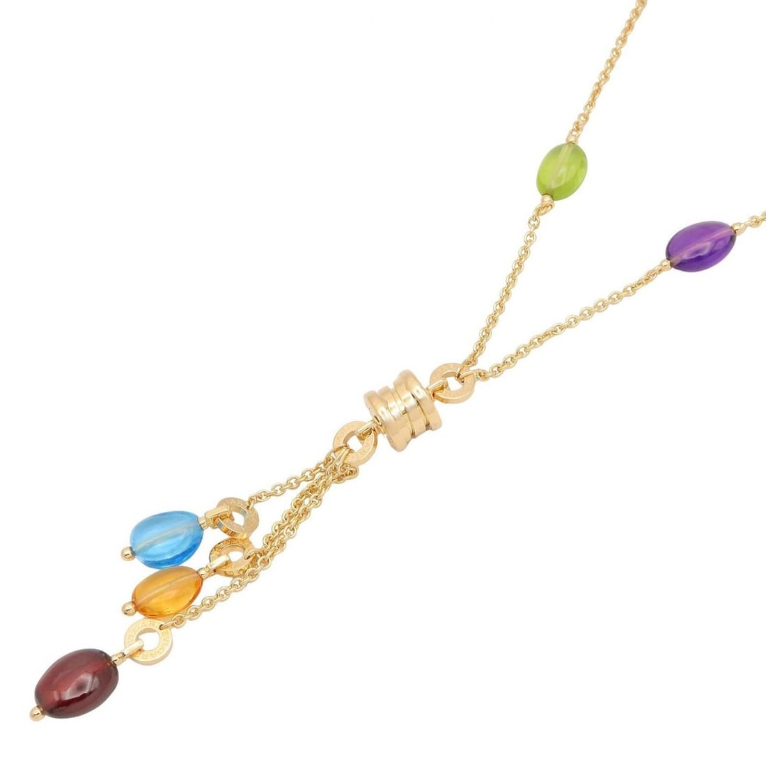 Bvlgari Bulgari B-zero1 Element Multistone Necklace, 18K (Yellow Gold), Women's, Multicolor Gold: --- Catalog ---Category: SizePendant Size: 73mm x 9mm / 2.87'' x 0.35''Neck Circumference: 38.5 cm - 45.5 cm / 15.15'' - 17.91''Category: DesignColor: Multi-color, Yellow goldGender: WomenMaterial: Ye