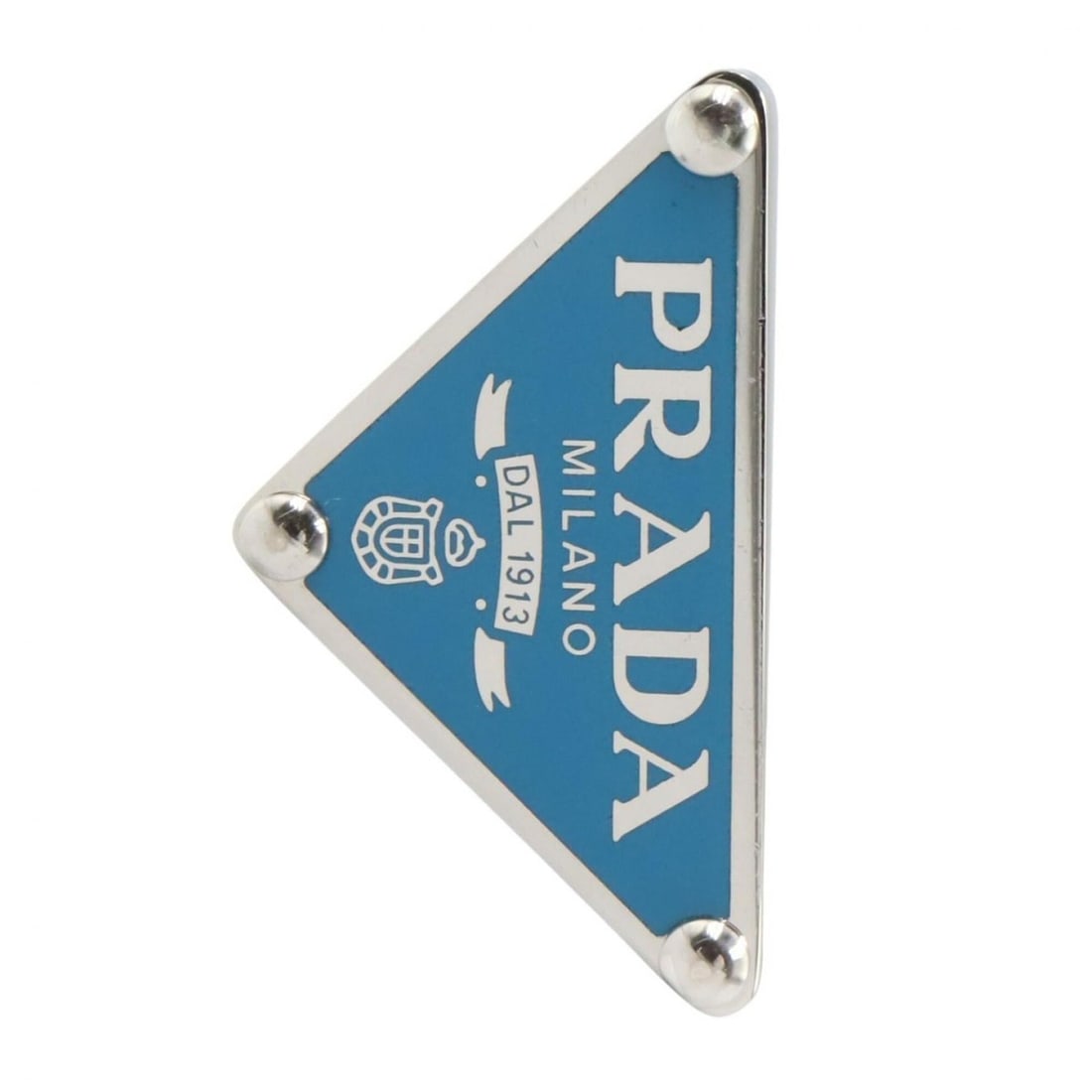 Prada PRADA Left Ear Earring, Sterling Silver 925, Women's, Blue/Silver Tone, 1JO722 (1 of 6)