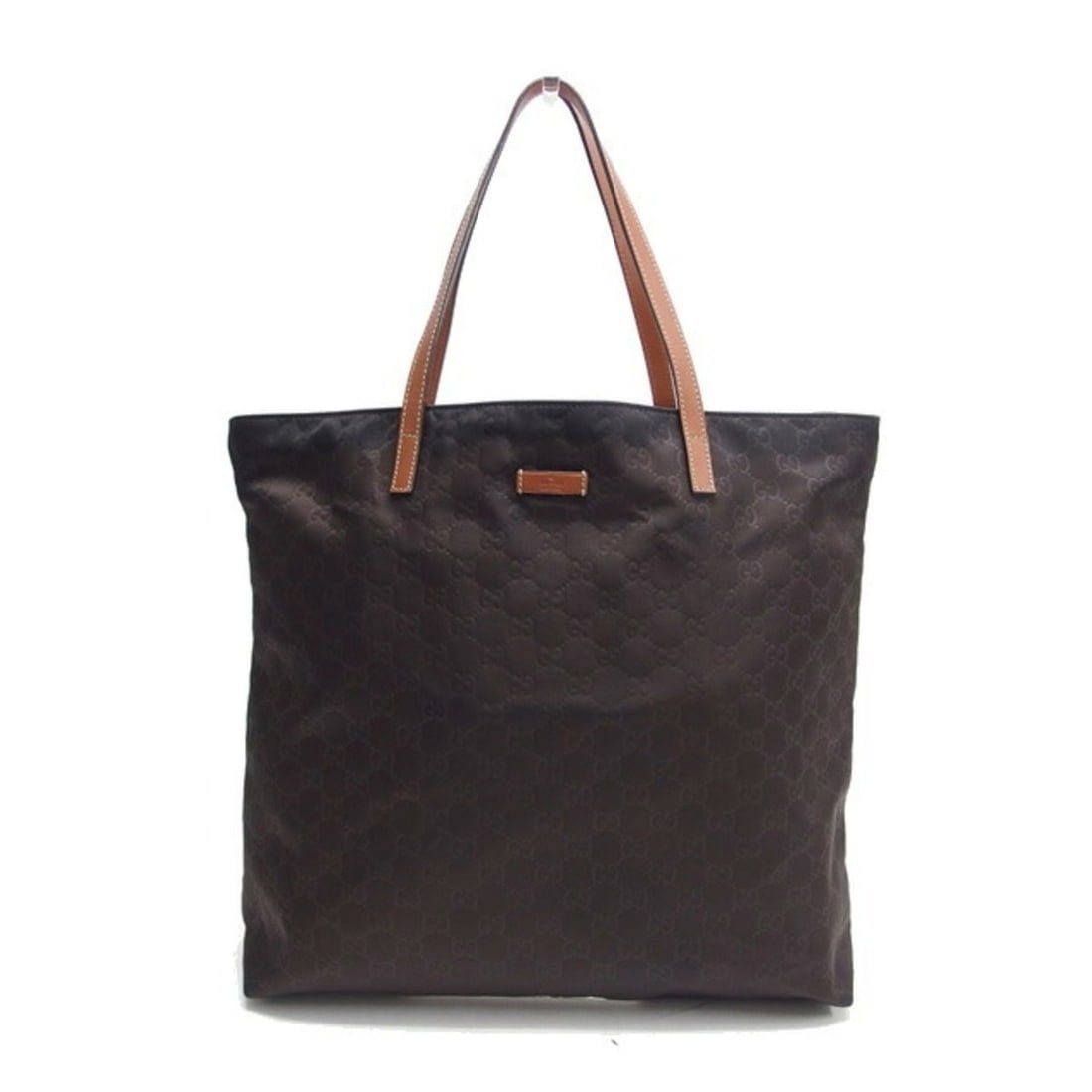 Gucci GG pattern nylon tote bag 295252: --- Catalog ---Category: SizeSize (HxWxD): 36cm x 38cm x 12cm / 14.17'' x 14.96'' x 4.72''Category: DesignType: Handbag, Shoulder bagColor: Brown, Dark brownGender: Men,WomenMaterial: Nylon , Leather 