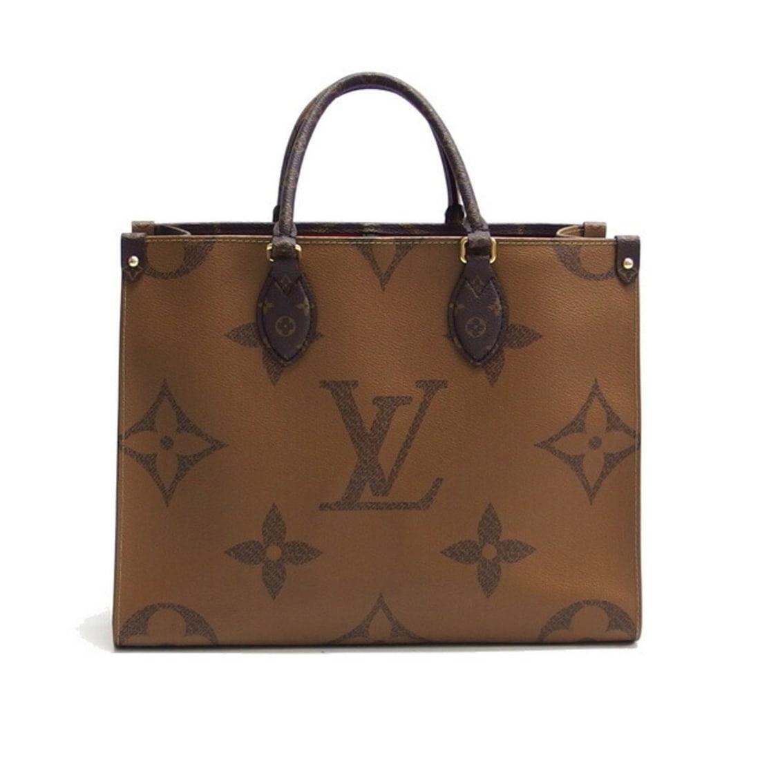 Louis Vuitton Monogram Giant Reverse OnTheGo MM M45321: --- Catalog ---Category: SizeSize (HxWxD): 26cm x 35cm x 15cm / 10.23'' x 13.77'' x 5.9''Category: DesignType: Shoulder bag, Tote bagColor: Brown, Dark brown, MarronGender: WomenMaterial: Monogram Rev