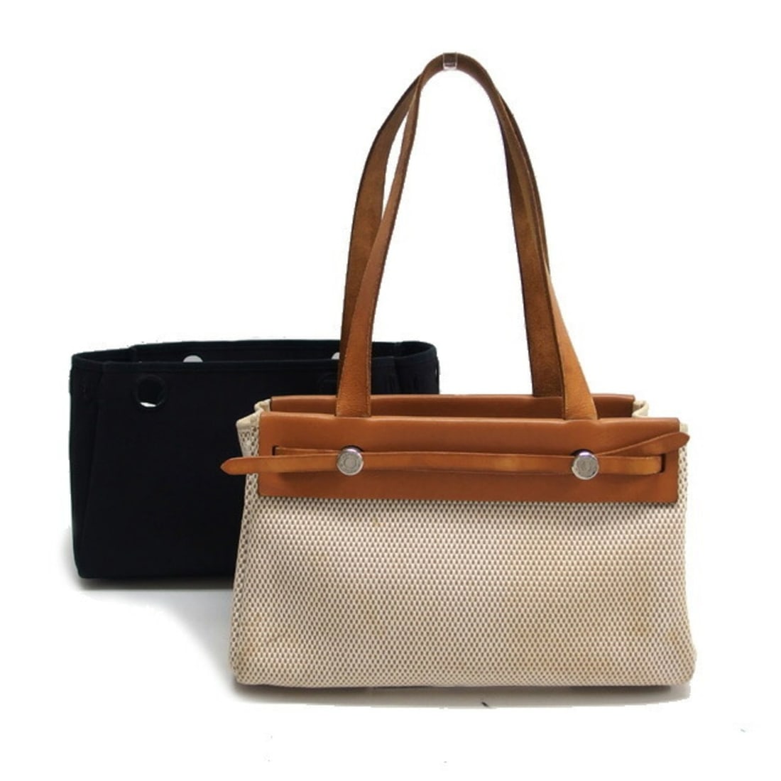 Hermes Herbag Cabas PM Tote Bag, Black/Beige: --- Catalog ---Category: SizeSize (HxWxD): 21cm x 33cm x 13cm / 8.26'' x 12.99'' x 5.11''Category: DesignType: Handbag, Shoulder bag, Tote bagColor: Beige, Black, BrownGender: WomenMaterial: Canvas , 