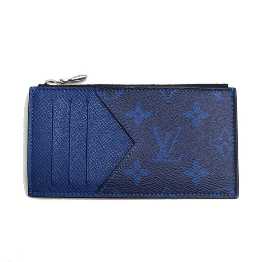 Louis Vuitton Monogram Taigarama Fragment Case M30270: --- Catalog ---Category: SizeSize (HxWxD): 8cm x 14.5cm x 1.5cm / 3.14'' x 5.7'' x 0.59''Category: DesignType: Coin purse/coin caseColor: Blue, CobaltGender: MenMaterial: Monogram , Canvas , Taiga lea