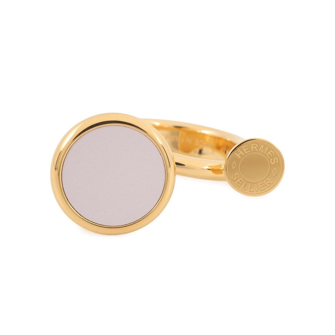 Hermes ring, Col, horn motif, mauve pale metal, Swift, size M. HERMES ring.: --- Catalog ---Category: SizeJP Size: 14.5US Size: 7Category: DesignType: Band ringGender: WomenMaterial: Metal, Swift leatherCategory: GeneralBrand: HermesCountry of Origin: France--- Item List ---Se