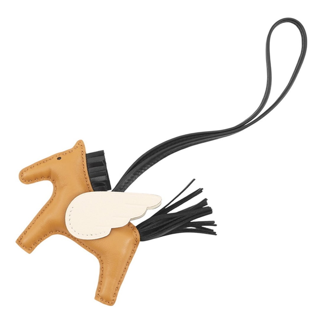 Hermes accessory bag charm Rodeo PM Pegasus Sesame Black Nata Lambskin Z stamp HERMES (1 of 9)