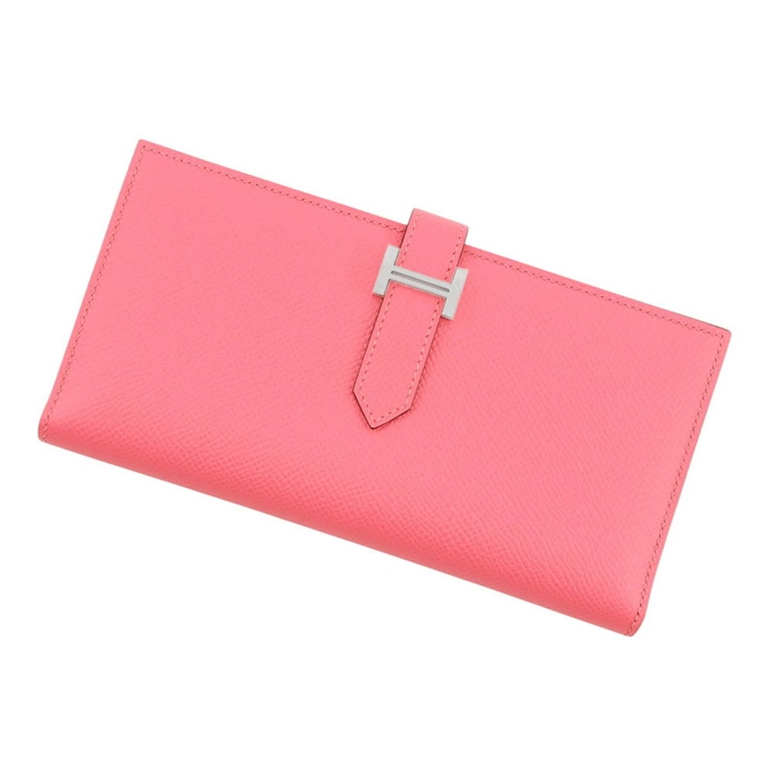 Hermes Bearn Soufflé Long Wallet, Rose Azalee, Epsom Leather, A Stamp, HERMES WALLET: --- Catalog ---Category: SizeSize (HxWxD): 9cm x 17.5cm / 3.54'' x 6.88''Category: DesignType: Long wallet (bi-fold)Color: Rose azaleeClosure: BeltMaterial: Epsom leather Category: GeneralBrand: Herme