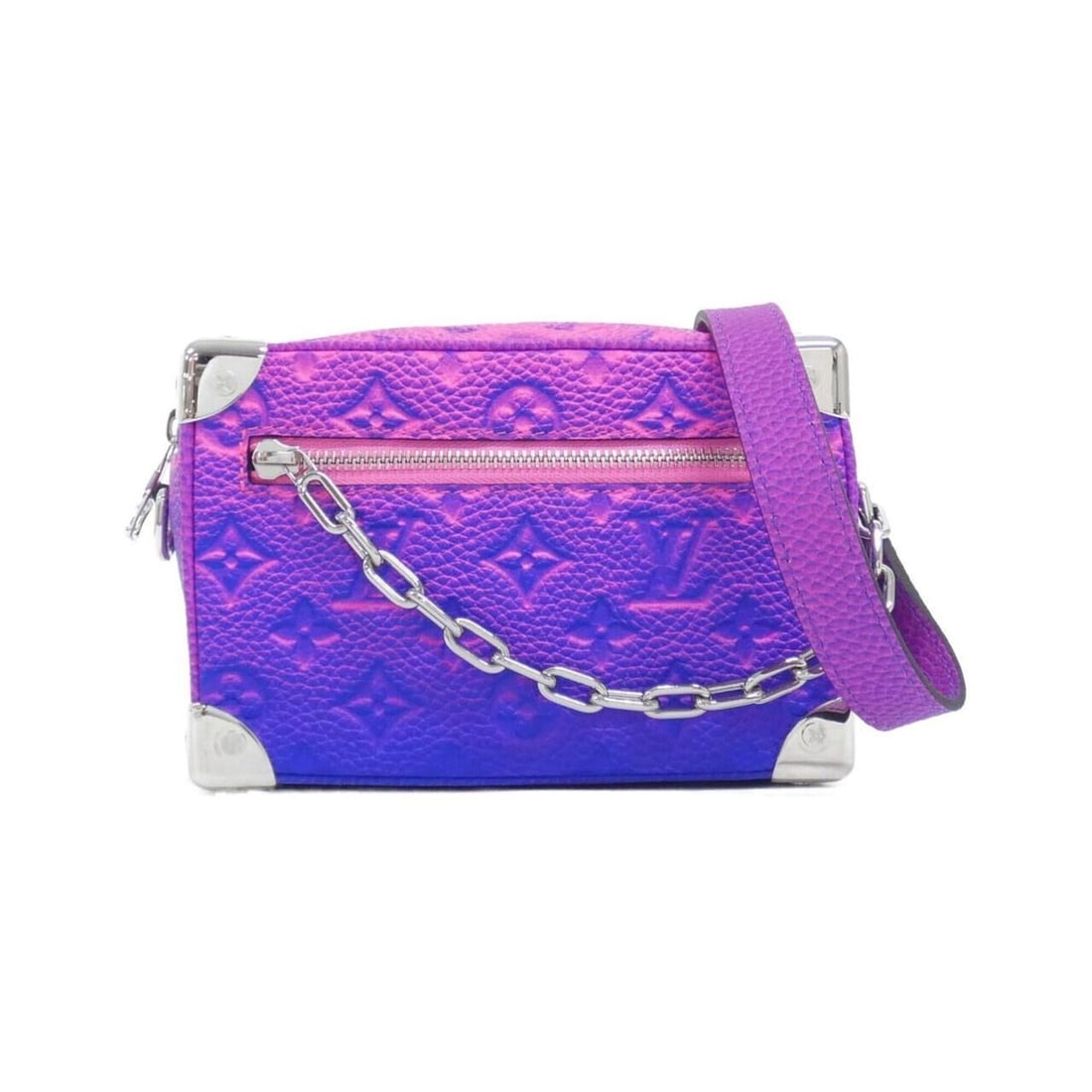 Louis Vuitton Taurillon Illusion Mini Soft Trunk M81219 Handbag: --- Catalog ---Category: SizeSize (HxWxD): 13cm x 18cm x 6cm / 5.11'' x 7.08'' x 2.36''Category: DesignType: HandbagColor: Blue, RoseGender: Women,MenMaterial: Leather Hardware Color: SilverLeather/Fu