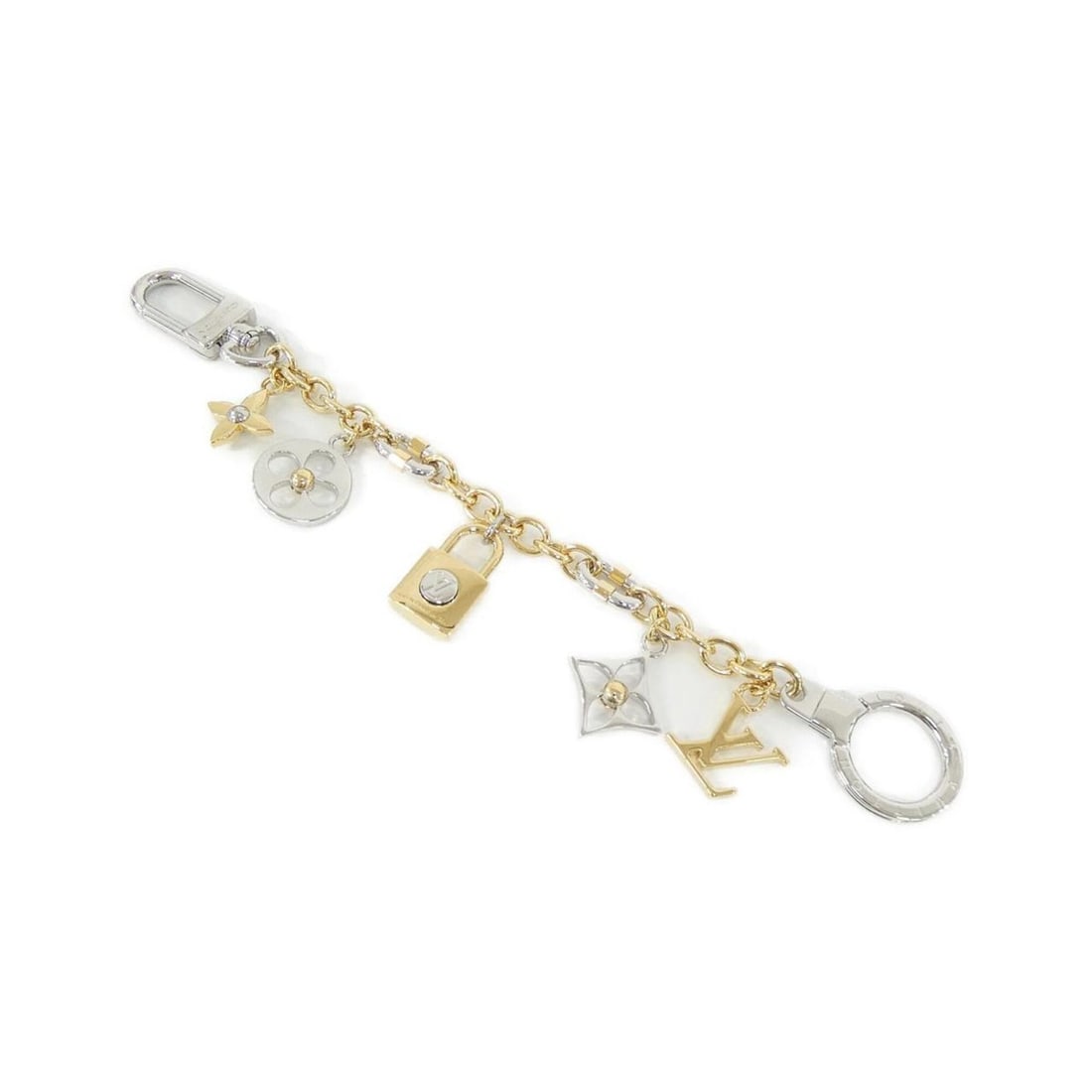 Louis Vuitton Chain LV Padlock M00538 Accessory Bag Charm: --- Catalog ---Category: DesignType: Handbag charmColor: Gold, SilverGender: Men,WomenCategory: GeneralMPN: M00538Brand: Louis Vuitton--- Item List ---Section: ConditionRanking: Rank A Used - A few tr