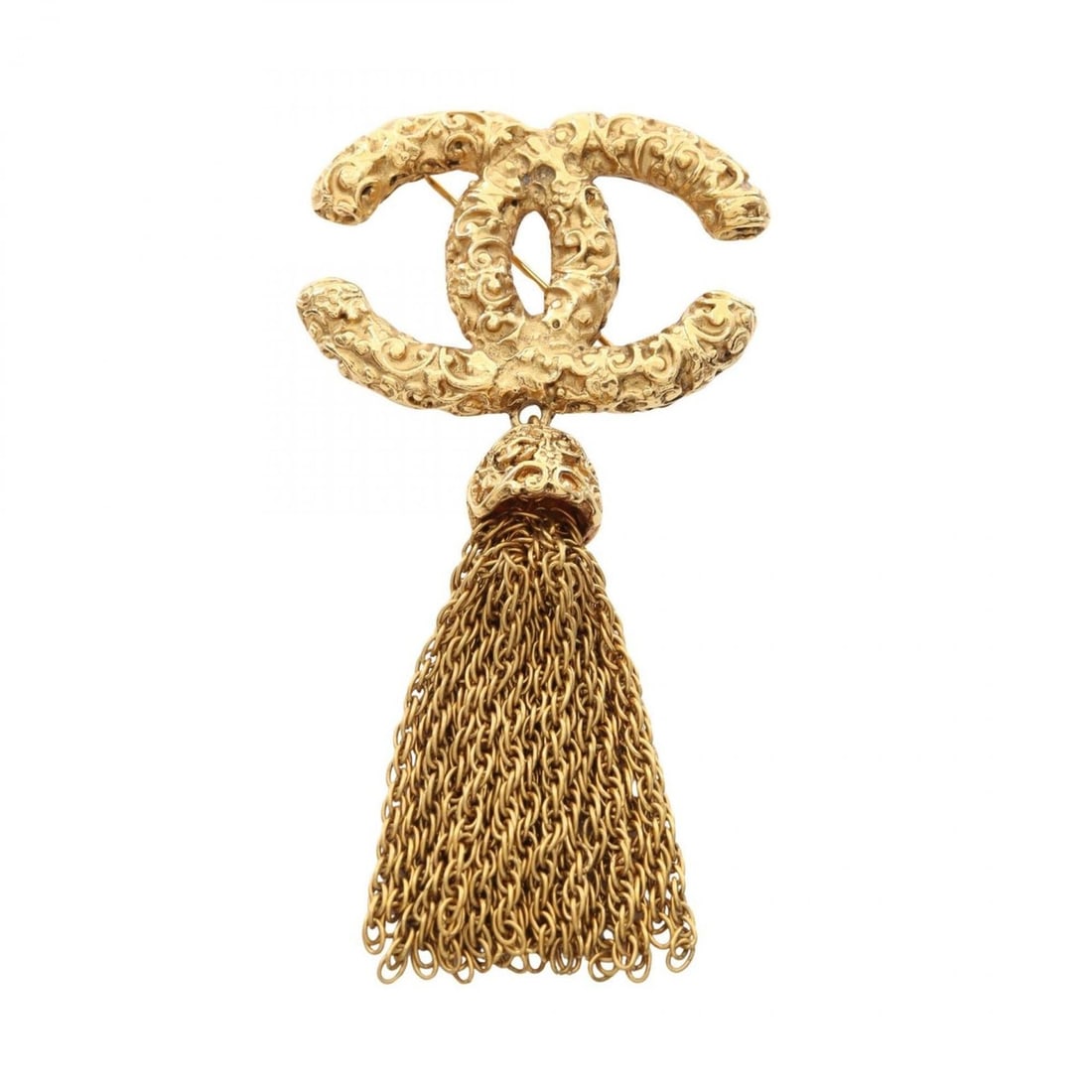 Chanel Coco Mark Tassel Brooch Accessory, Gold Plated (GP), Women's, Tone: --- Catalog ---Category: SizeSize (HxWxD): 8.5cm x 4.3cm / 3.34'' x 1.69''Category: DesignType: BroochColor: GoldGender: WomenMaterial: Gold platingCategory: GeneralBrand: Chanel--- Item List ---Secti