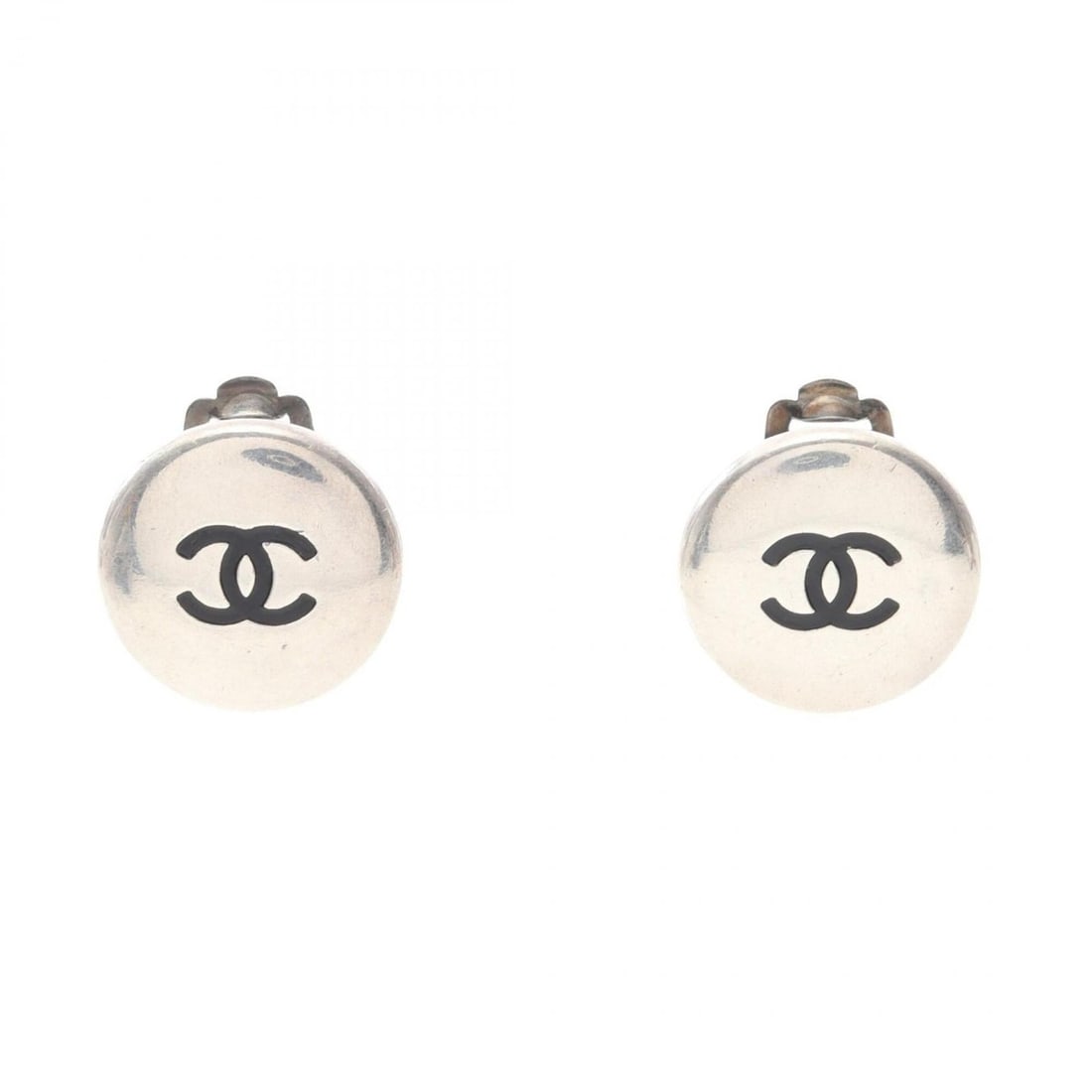Chanel Coco Mark Earrings, Stainless Steel Jewelry, Women's, Silver/Black: --- Catalog ---Category: SizeSize (HxWxD): 20.00mm x 20.00mm / 0.79'' x 0.79''Category: DesignType: Clip earringsColor: Black, SilverGender: WomenMaterial: Stainless steelCategory: GeneralBrand: Chane