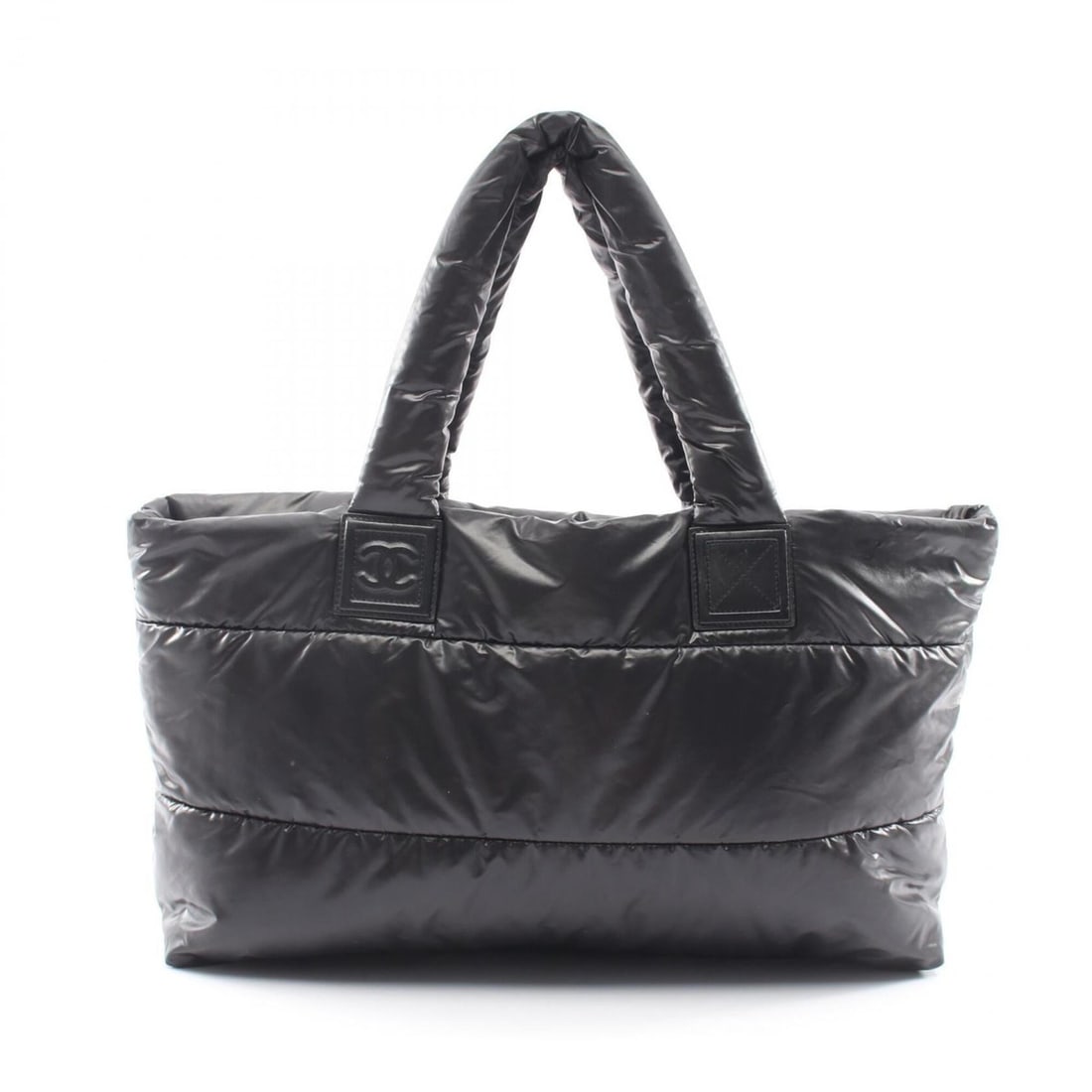 Chanel Coco Cocoon Tote Bag Handbag Nylon Leather Women's Black: --- Catalog ---Category: SizeSize (HxWxD): 30cm x 43cm x 12cm / 11.81'' x 16.92'' x 4.72''Category: DesignType: Handbag, Tote bagColor: BlackGender: WomenMaterial: Nylon , Leather Category: GeneralBra