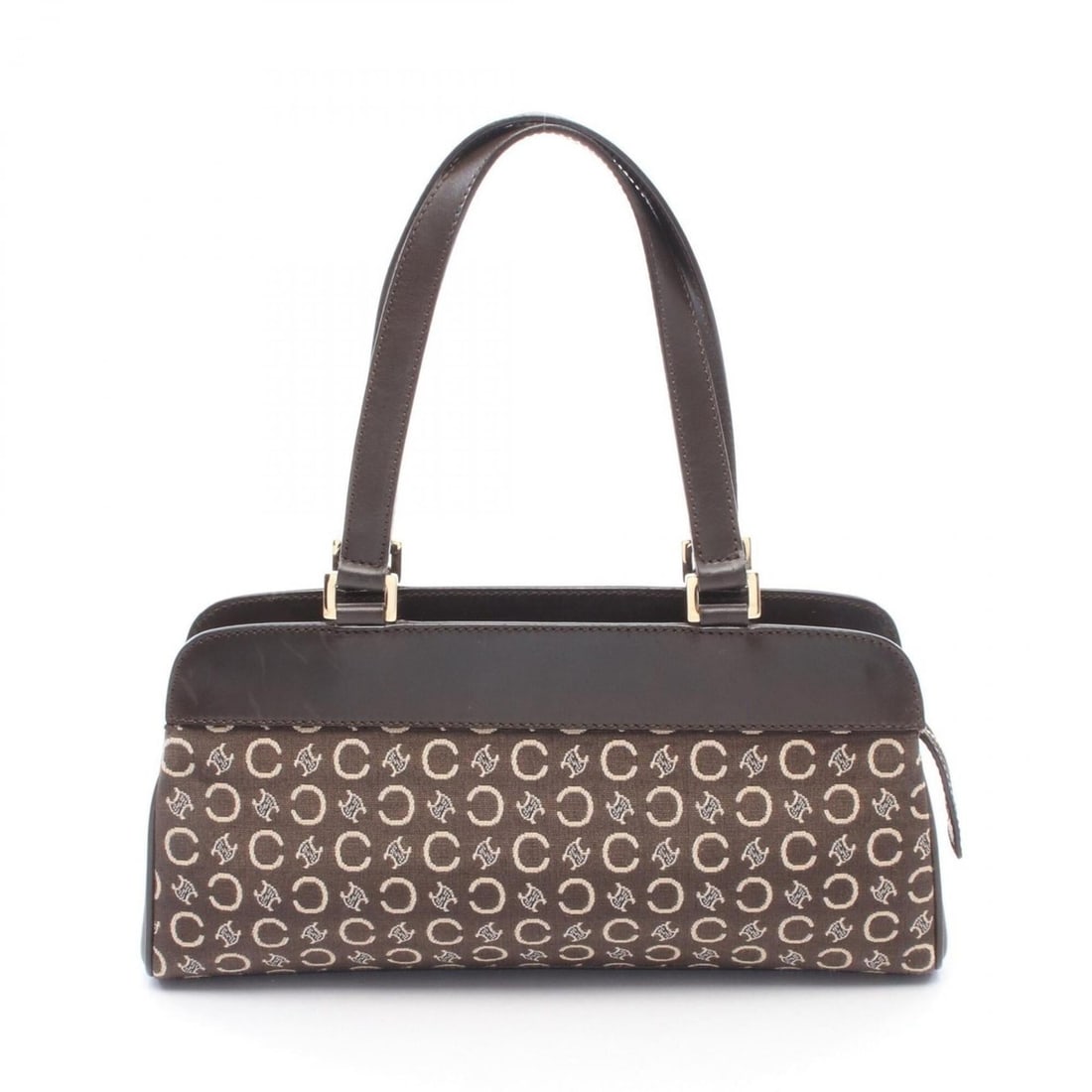 Celine C Macadam Handbag, Canvas and Leather, Women's, Brown/Beige (1 of 13)