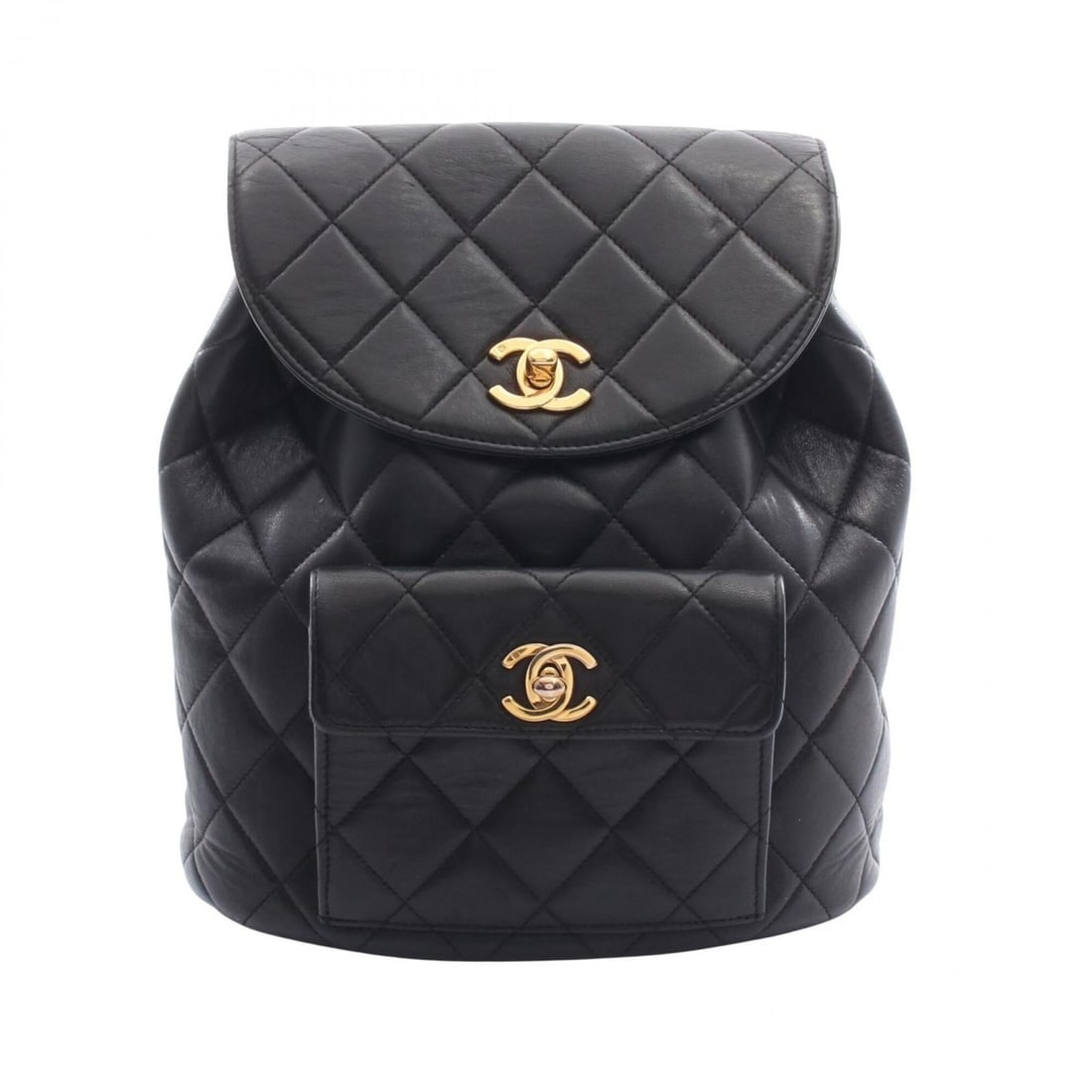 Chanel Matelassé Backpack/Handbag, Lambskin Leather, Women's, Black (1 of 8)