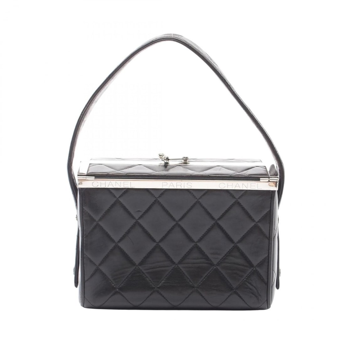 Chanel Matelassé Handbag, Lambskin Leather, Women's, Black (1 of 13)