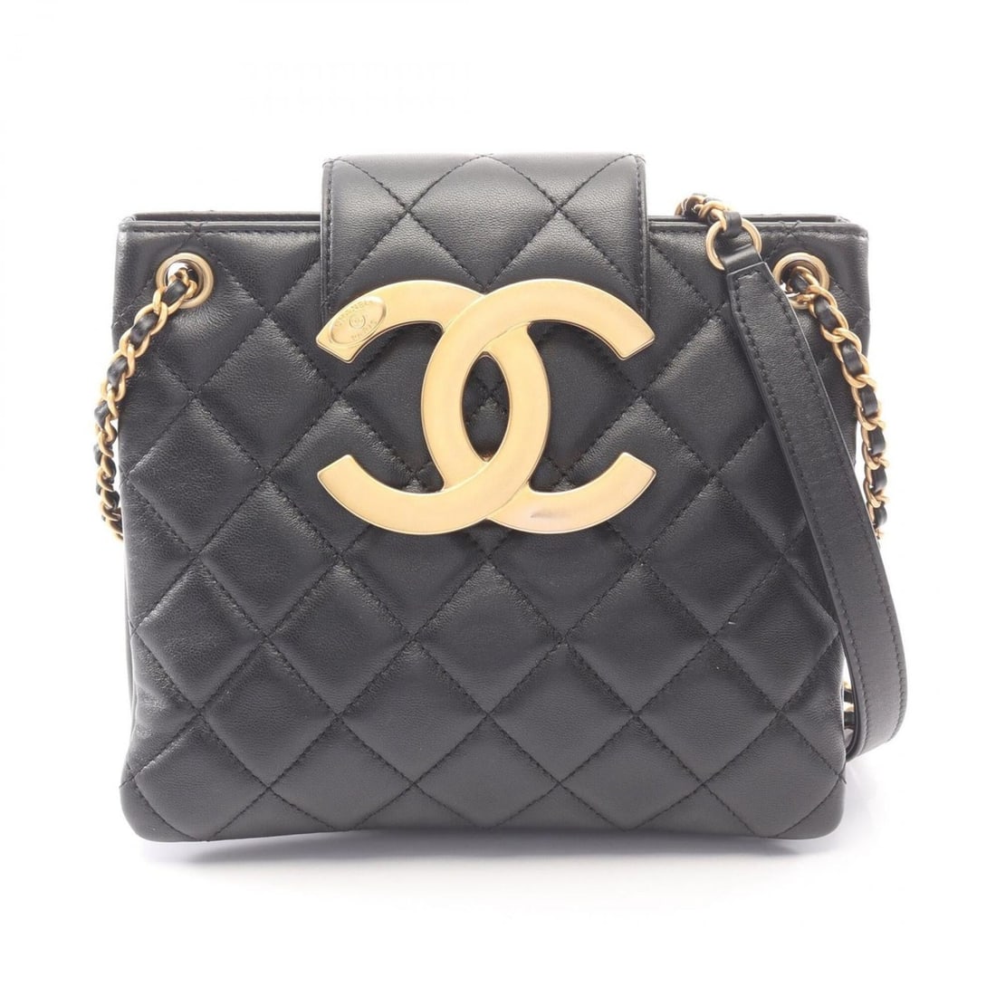Chanel Matelassé Shoulder Bag/Handbag, Lambskin Leather, Women's, Black (AS4596) (1 of 20)