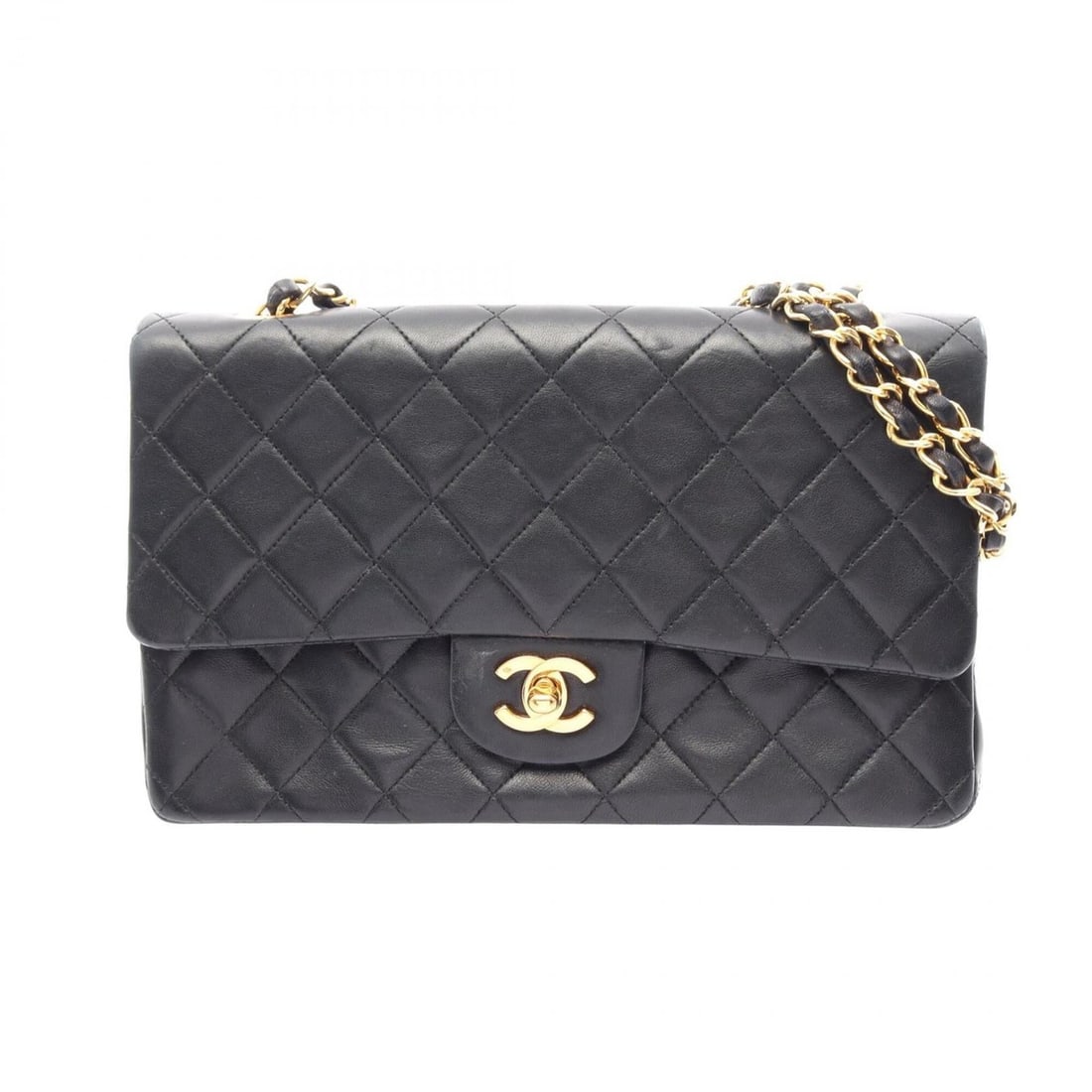 Chanel Matelassé Double Flap Shoulder Bag/Handbag, Lambskin Leather, Women's, Black: --- Catalog ---Category: SizeSize (HxWxD): 16cm x 25cm x 6.5cm / 6.29'' x 9.84'' x 2.55''Category: DesignType: Handbag, Shoulder bagColor: BlackGender: WomenMaterial: Leather Leather/Fur Type: Lambski