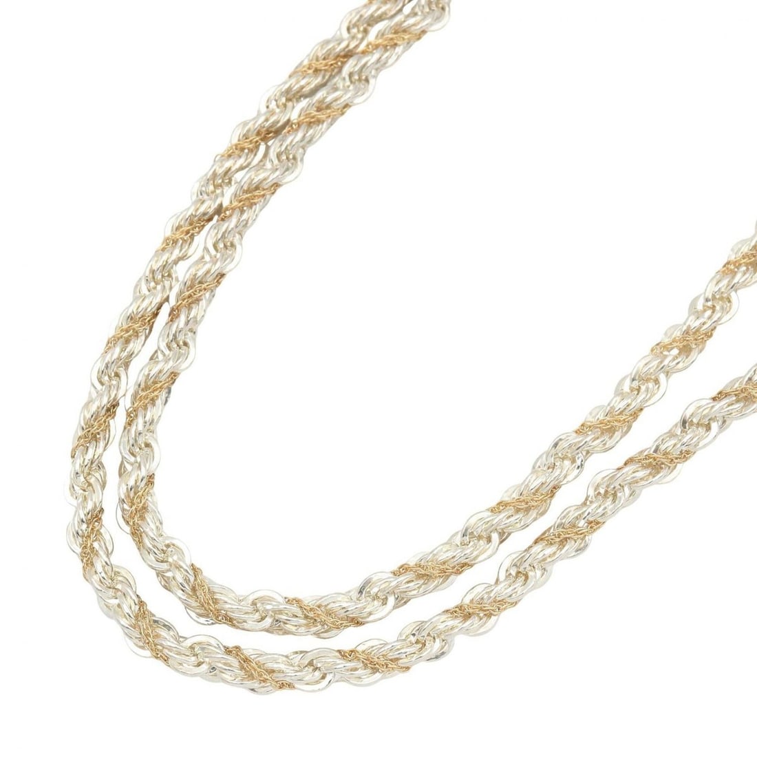Tiffany & Co. Twist Necklace - Sterling Silver 925 14K Yellow Gold Men's Women's Tones: --- Catalog ---Category: SizeNeck Circumference: 90 cm / 35.43''Category: DesignColor: Gold, SilverGender: Men,WomenMaterial: Silver 925, Yellow gold (14K)Necklace Type: NecklaceCategory: GeneralBrand