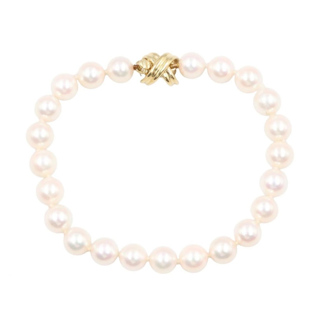 Tiffany & Co. Signature Pearl Bracelet, 18K (Yellow Gold), Pearl, Women's, Gold/White Tones: --- Catalog ---Category: SizeLength: 14.5cm / 5.7''Category: DesignType: Charm braceletColor: Gold, WhiteStone: PearlGender: WomenMaterial: Yellow gold (18K)Category: GeneralBrand: Tiffany--- Item Lis