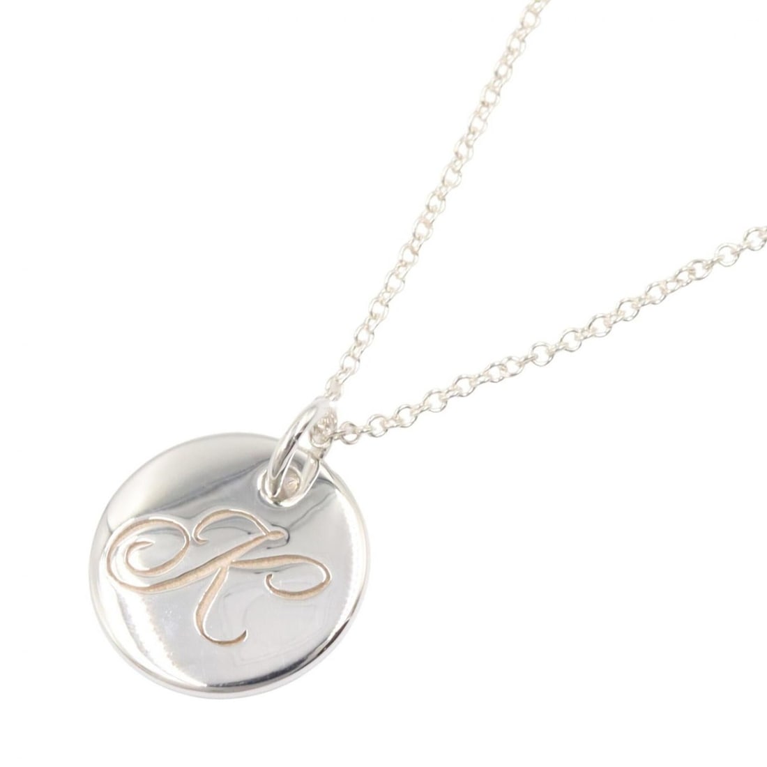 Tiffany & Co. Alphabet Charm Necklace, Sterling Silver 925, Women's Jewelry, Tone: --- Catalog ---Category: SizePendant Size: 12mm x 12mm / 0.47'' x 0.47''Neck Circumference: 40.5 cm / 15.94''Category: DesignColor: SilverGender: WomenMaterial: Silver 925Necklace Type: NecklaceCatego