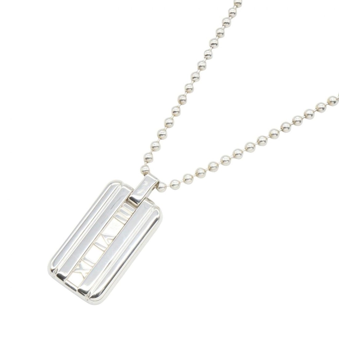Tiffany & Co. Atlas Tag Necklace, Sterling Silver 925, Women's Jewelry, Tone: --- Catalog ---Category: SizePendant Size: 32mm x 15mm / 1.25'' x 0.59''Neck Circumference: 40.5 cm / 15.94''Category: DesignColor: SilverGender: WomenMaterial: Silver 925Necklace Type: NecklaceCatego