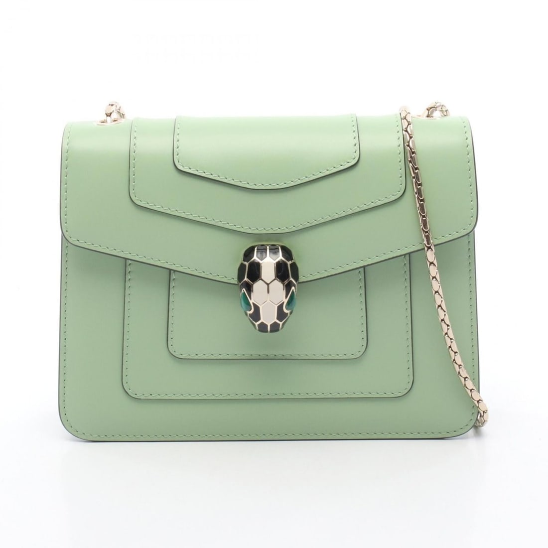 Bulgari BVLGARI Serpenti Forever Shoulder Bag, Handbag, Leather, Women's, Green: --- Catalog ---Category: SizeSize (HxWxD): 15cm x 20cm x 4.5cm / 5.9'' x 7.87'' x 1.77''Category: DesignType: Handbag, Shoulder bagColor: GreenGender: WomenMaterial: Leather Category: GeneralBrand: Bv