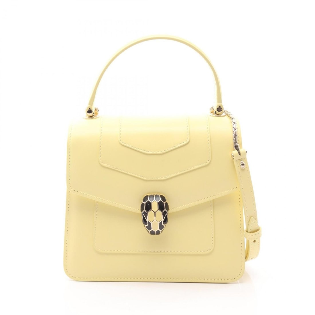 Bulgari BVLGARI Serpenti Forever 2-Way Handbag, Leather, Women's, Yellow: --- Catalog ---Category: SizeSize (HxWxD): 16cm x 18cm / 6.29'' x 7.08''Category: DesignType: HandbagColor: YellowGender: WomenMaterial: Leather Category: GeneralBrand: Bvlgari--- Item List ---Section