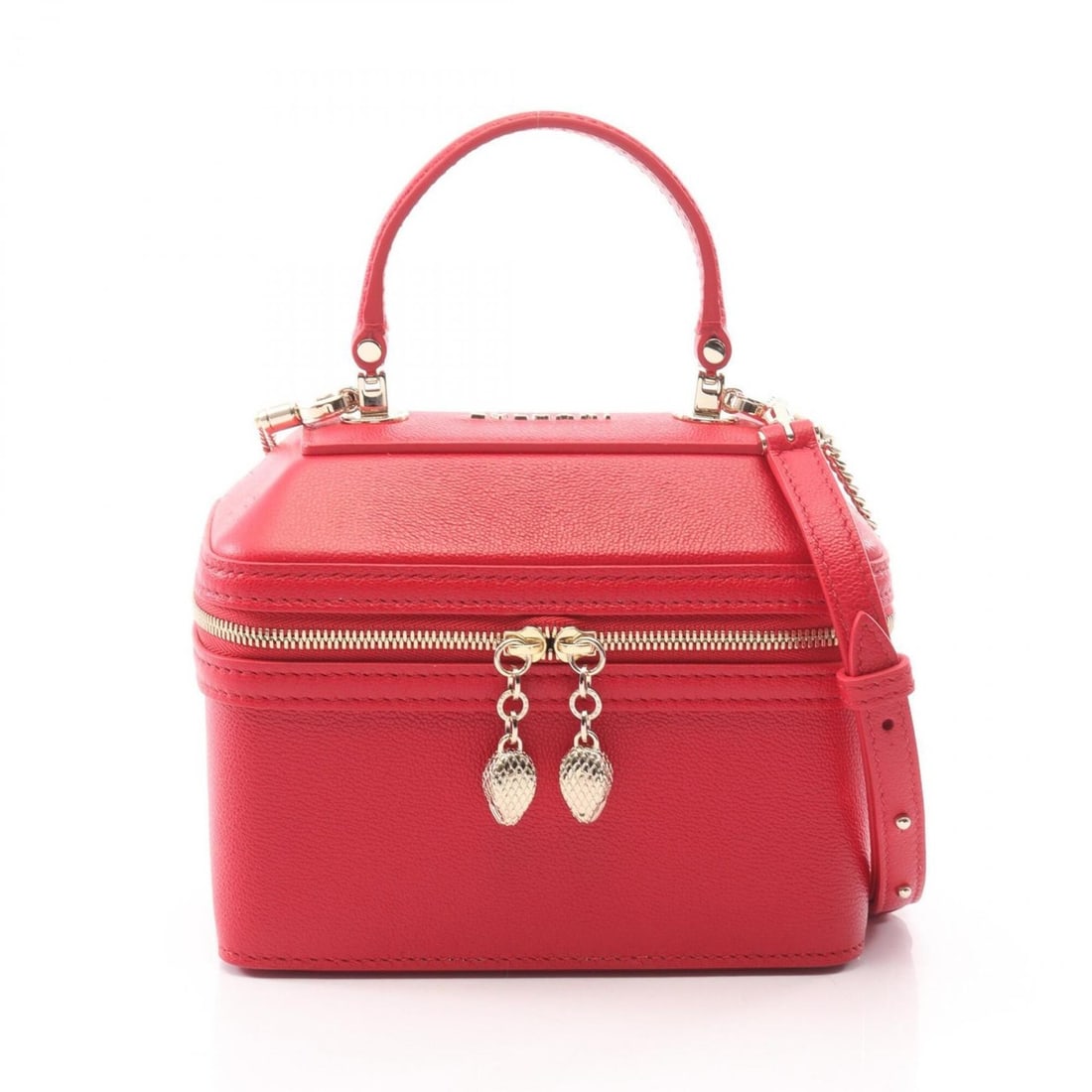 Bulgari BVLGARI Serpenti Jewelry Box 2-Way Handbag Leather Women's Red: --- Catalog ---Category: SizeSize (HxWxD): 13cm x 16cm x 9cm / 5.11'' x 6.29'' x 3.54''Category: DesignType: Jewelry chestColor: Red colorMaterial: LeatherCategory: GeneralBrand: Bvlgari--- Item List 
